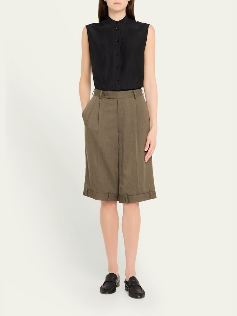 HODAKOVA Upside-Down Pleated Bermuda Shorts outlook