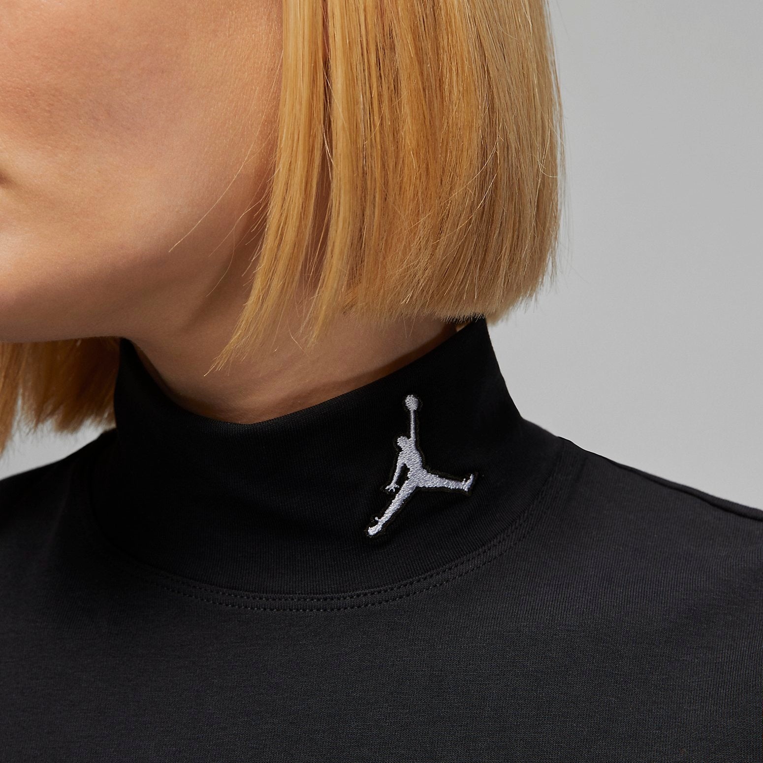 (WMNS) Air Jordan Flight Long Sleeve Mock Neck Top 'Black' DQ4619-010 - 2