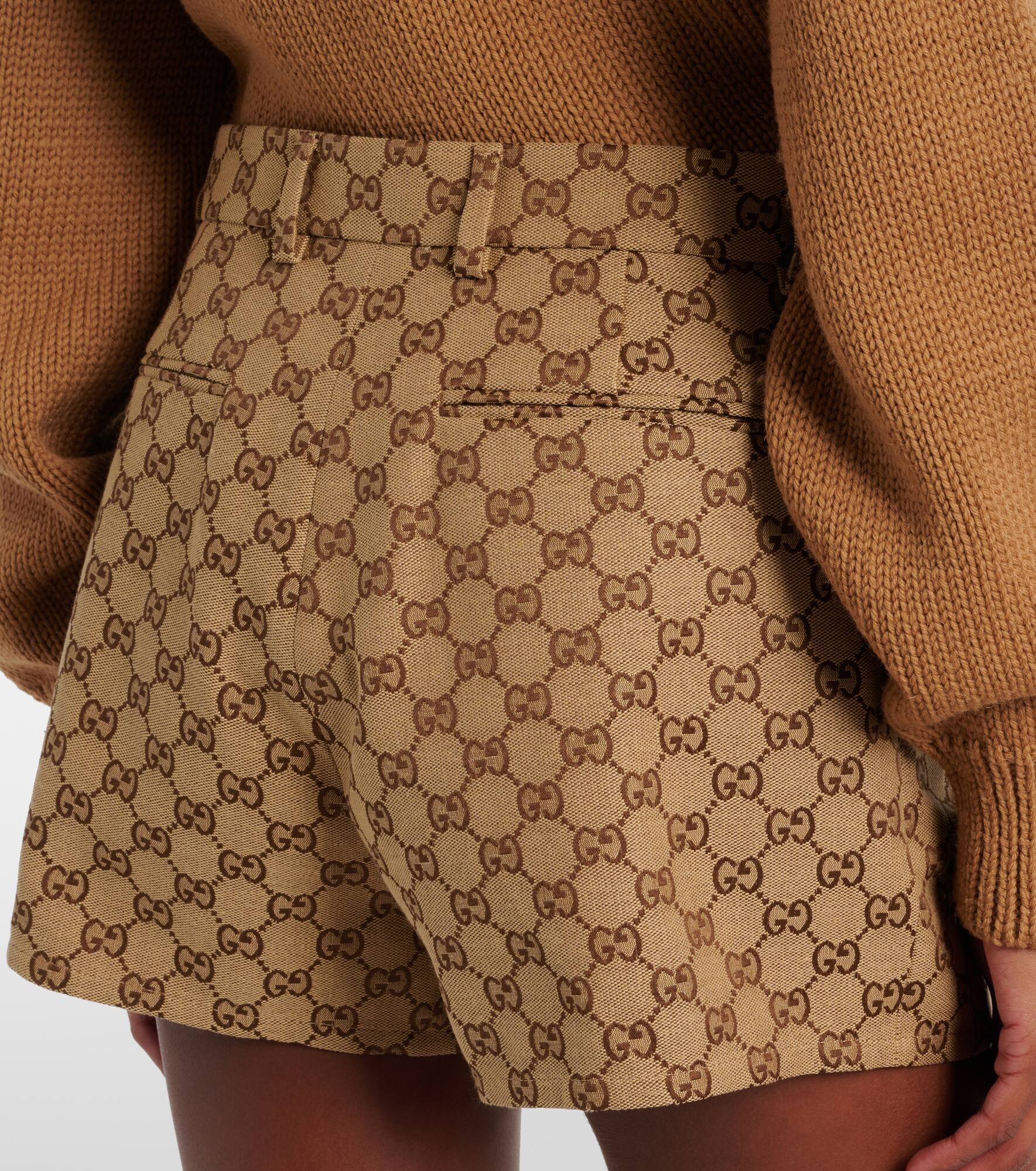 GG canvas cotton-blend shorts - 5