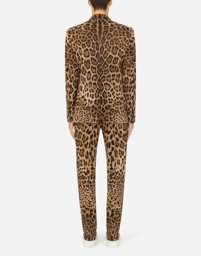 Dolce & Gabbana Double-breasted wool Sicilia-fit suit with leopard print outlook