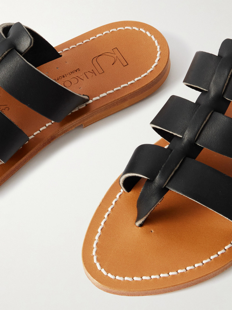 Dolon Cutout Leather Slides 4