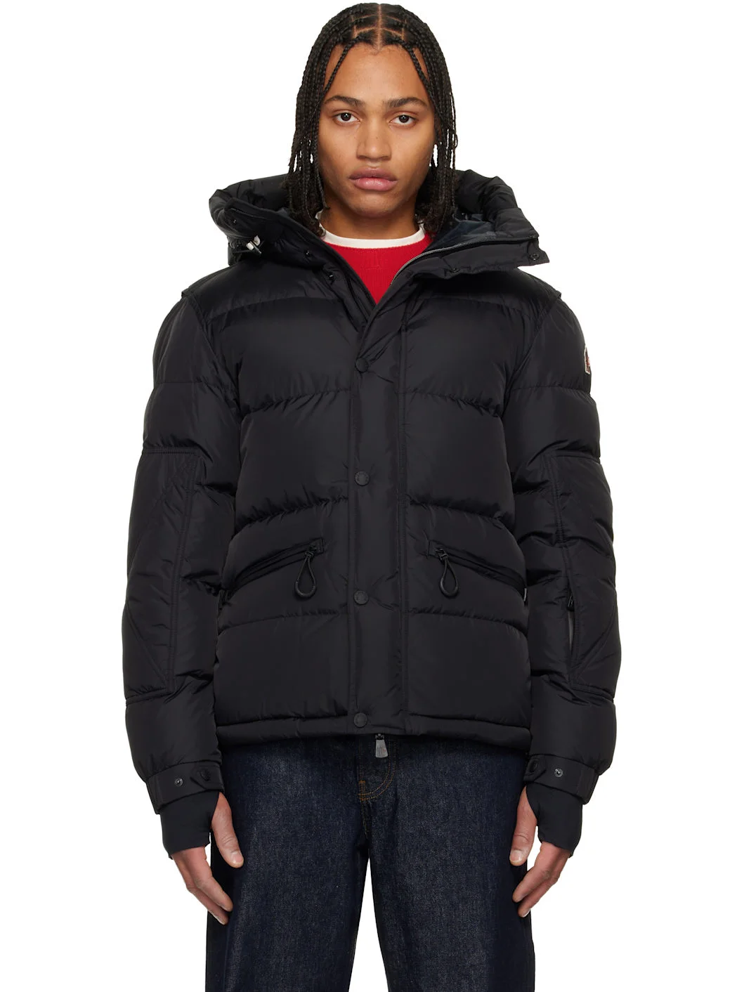 Black Kasanka Hooded Down Ski Jacket - 1