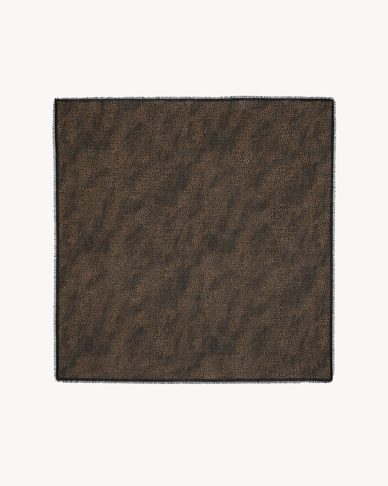 SQUARE SCARF IN LEOPARD WOOL ETAMINE 1