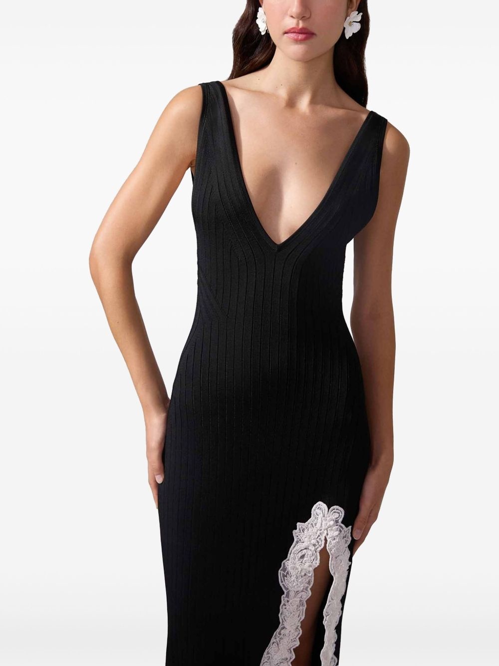 lace-trim midi dress - 4
