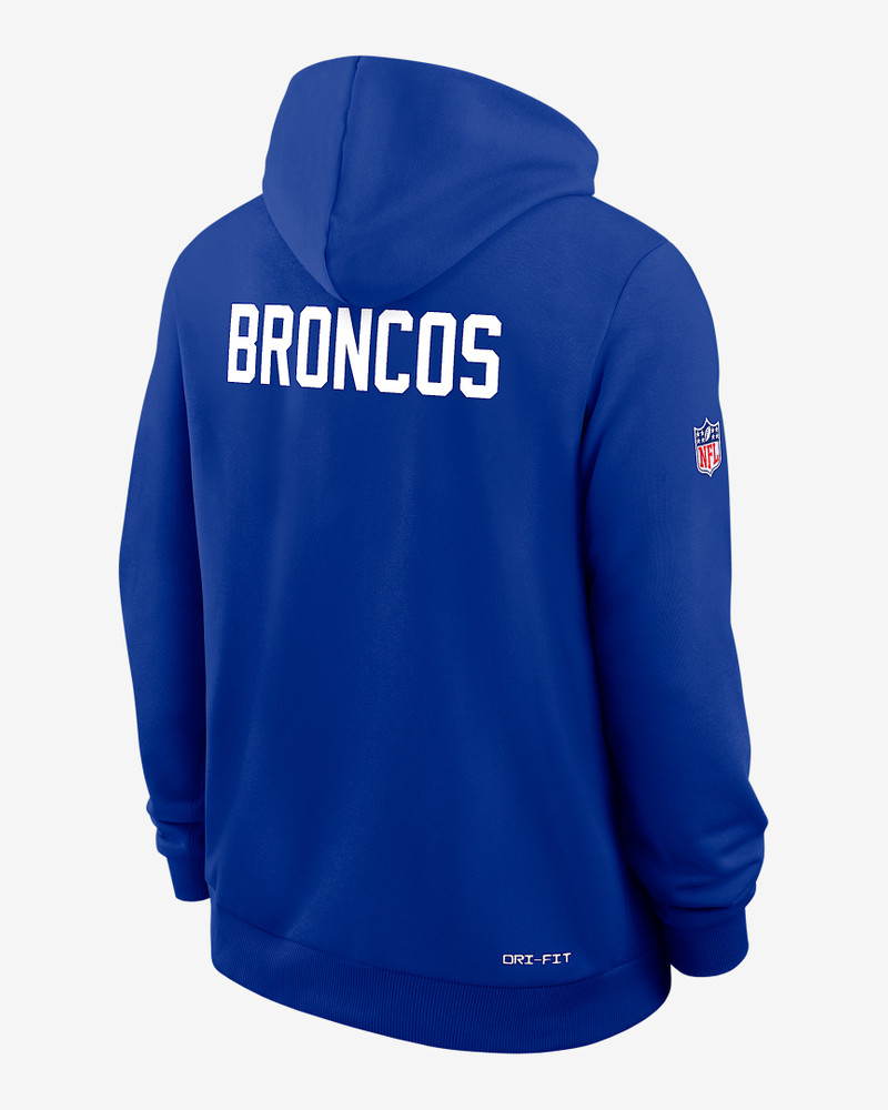 Nike Denver Broncos Alt Offensive Set Play Sideline Men's Nike Dri-FIT NFL Pullover Hoodie outlook