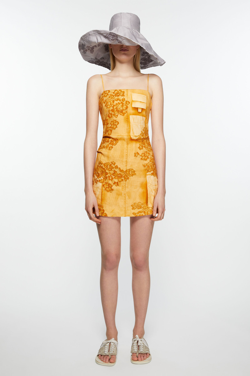 Acne Studios Strap dress trompe l'oeil print - Faded orange outlook