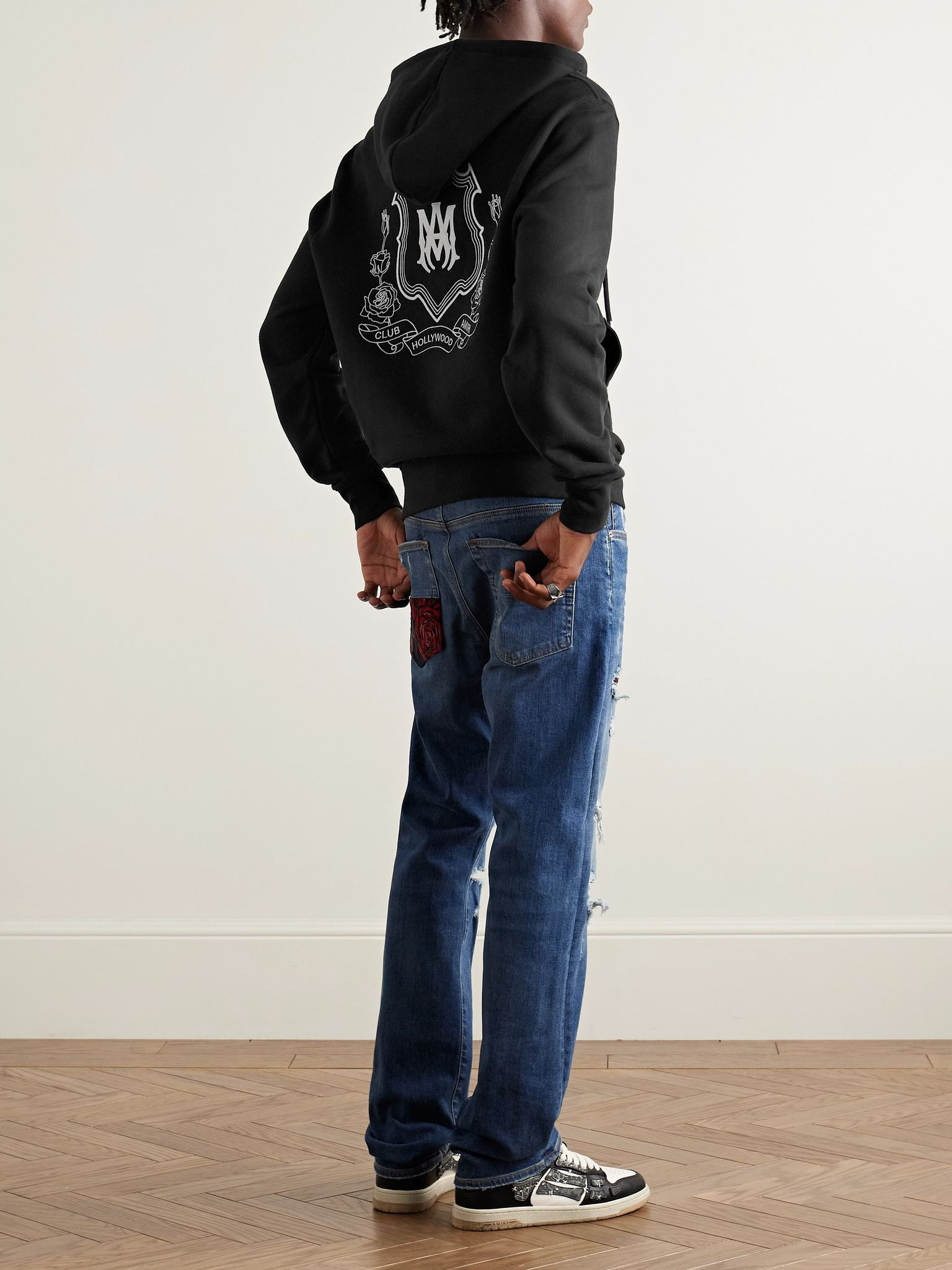 Logo-Embroidered Cotton-Jersey Zip-Up Hoodie Black - 2