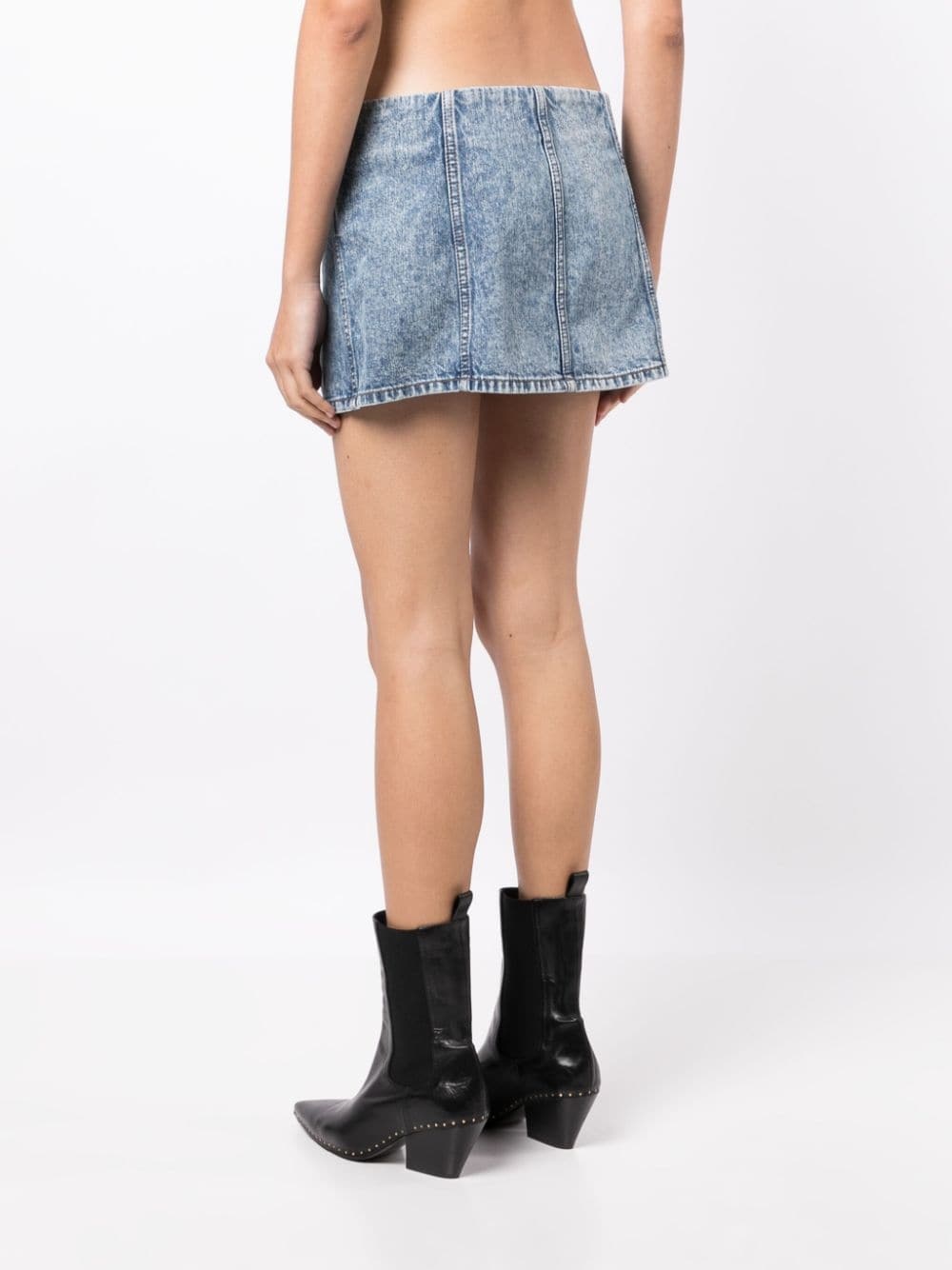 low-rise acid-washed skirt - 4
