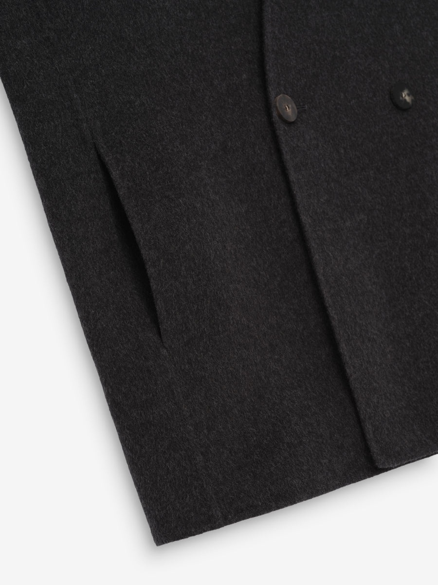 Wool Cashmere Relaxed Lapelless Blazer - 4
