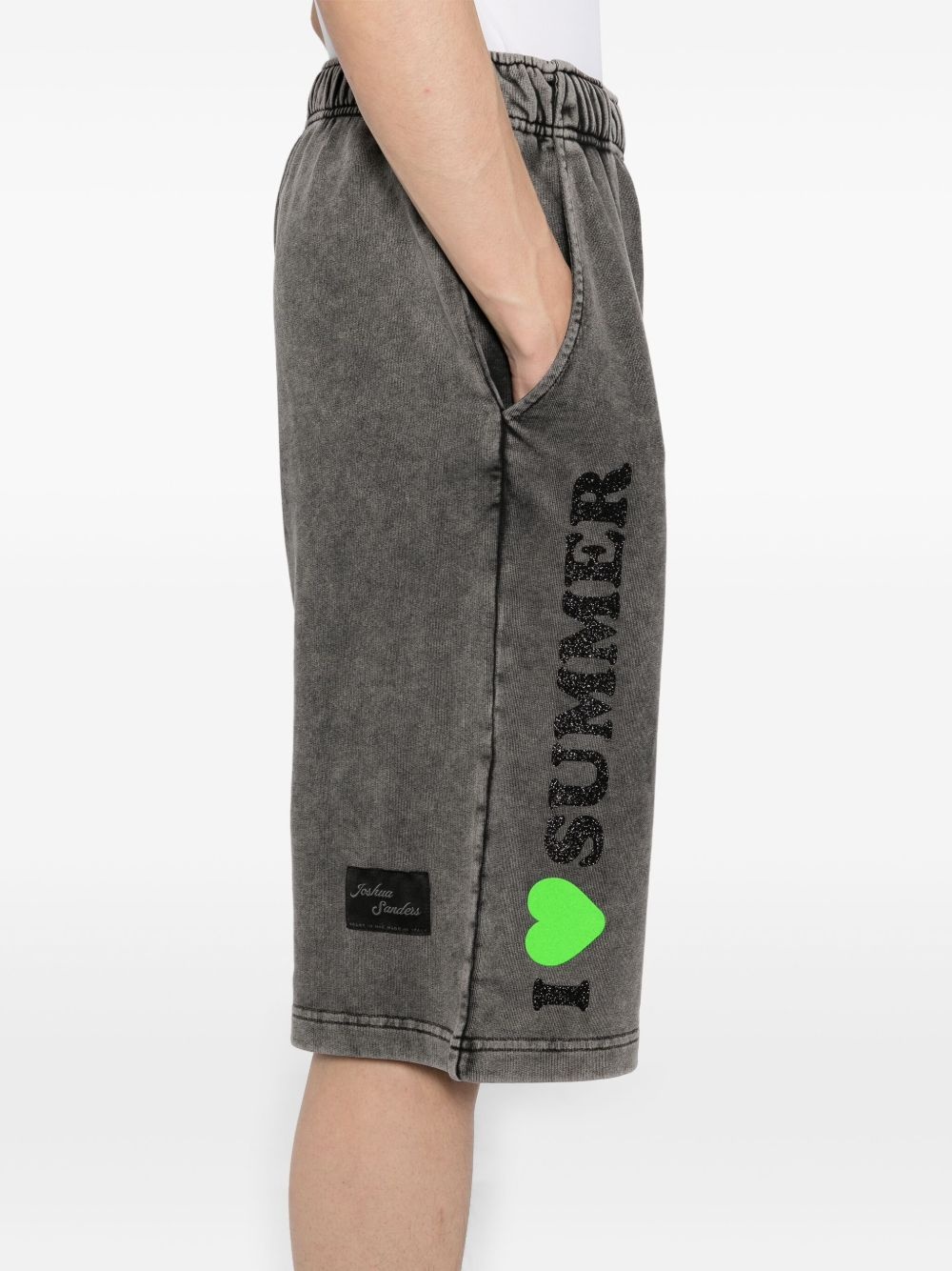 slogan print shorts - 5