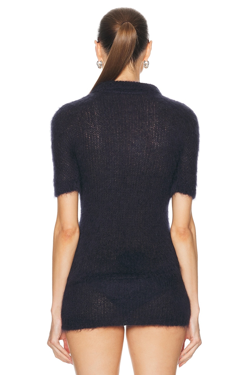 Fuzzy Short Sleeve Sweater - 3
