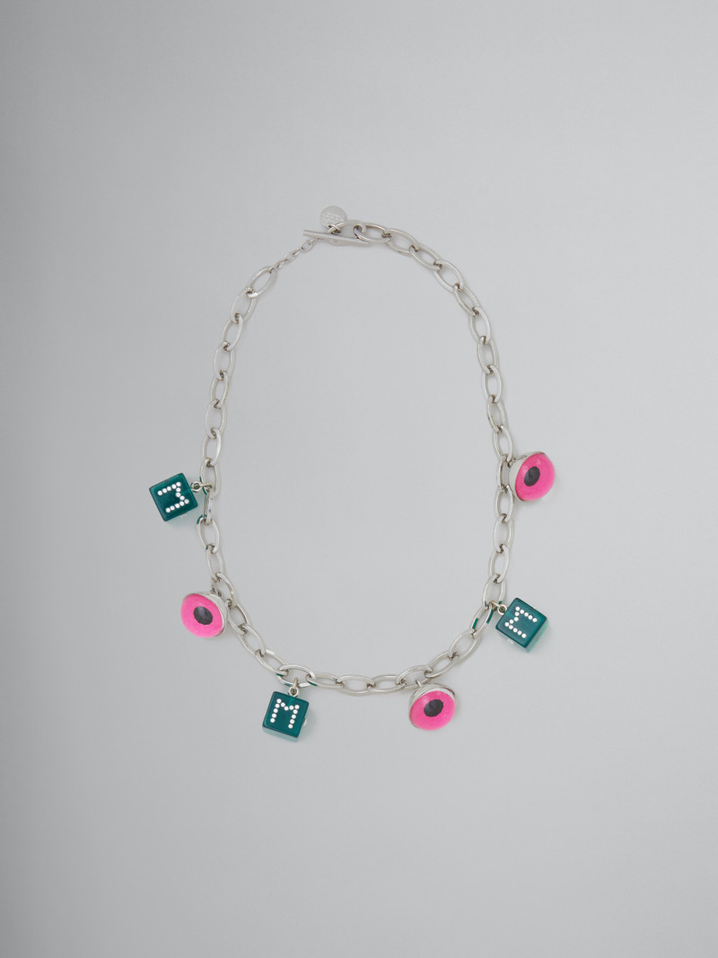 EYE와 DICE CHARMS를 가진 NECKLACE - 1