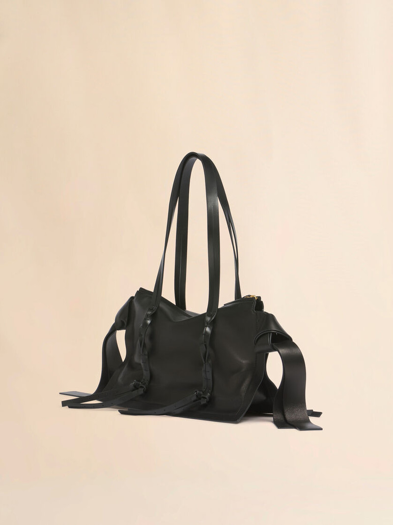 BLACK LEATHER AMULET SMALL BAG 3