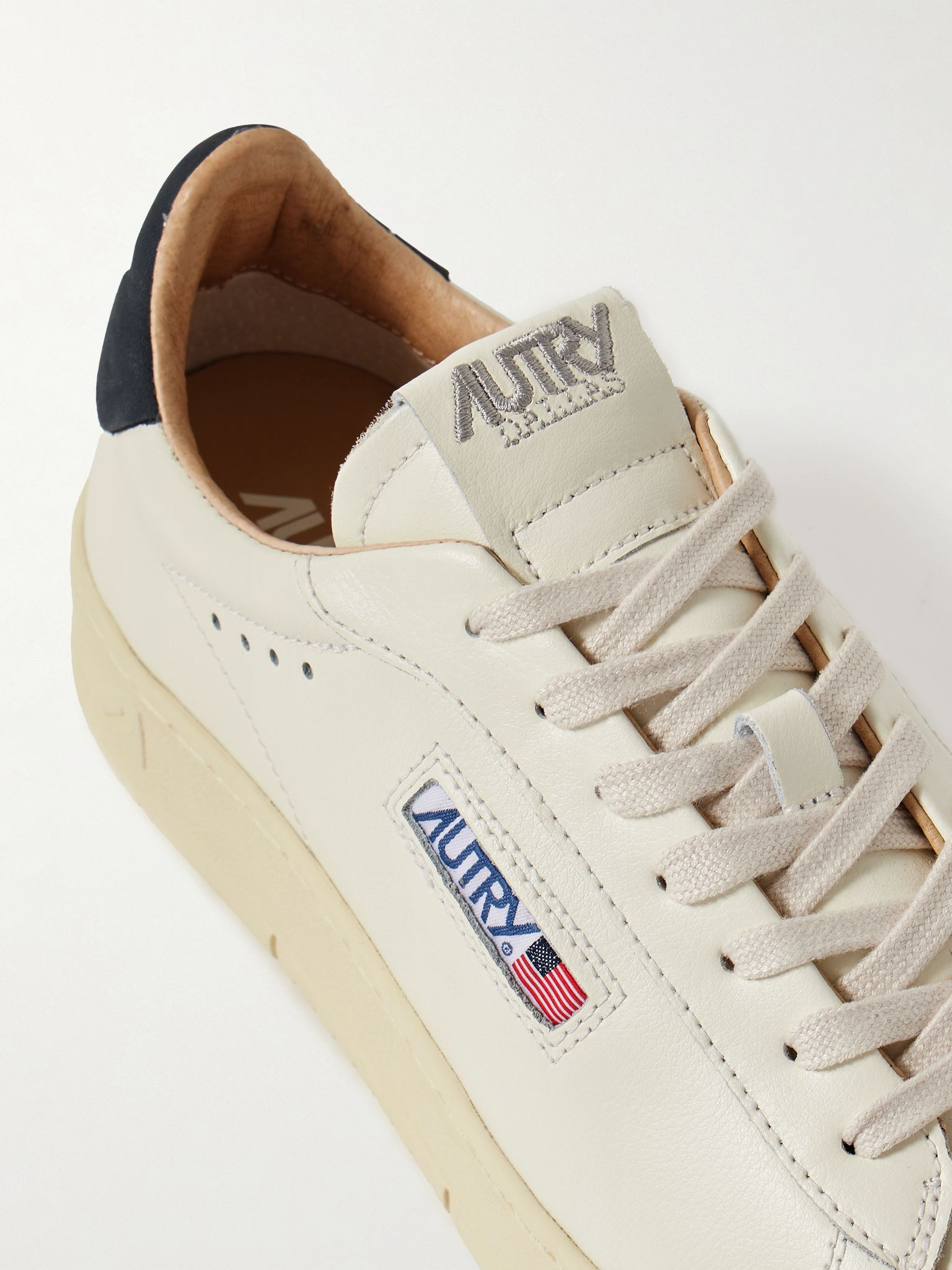 Dallas Nubuck-Trimmed Leather Sneakers White - 5