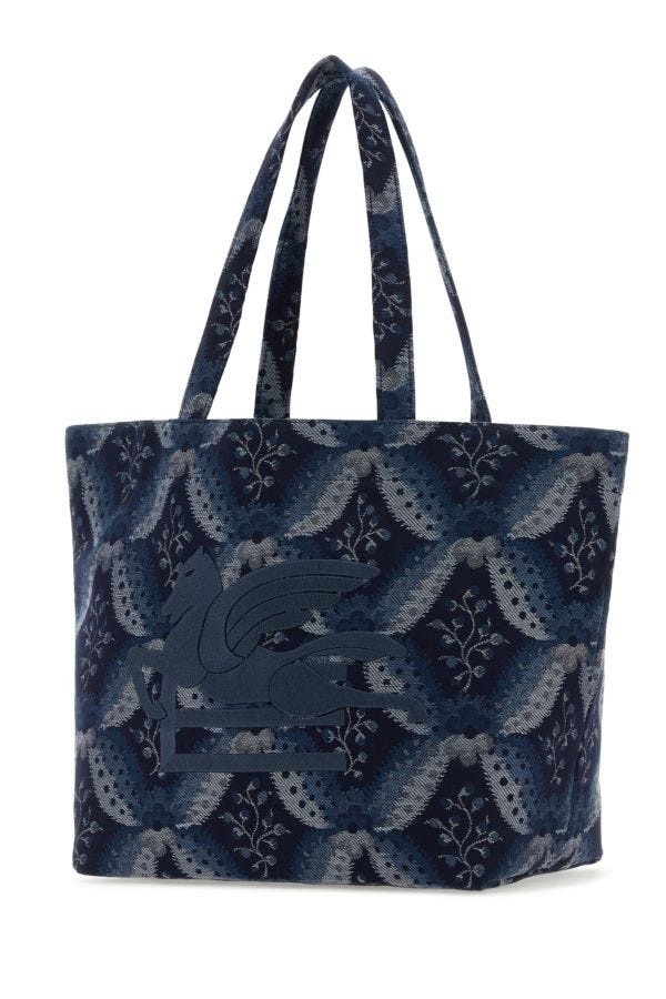 トートバッグ ETRO Embroidered Canvas Medium Soft Trotter Shopping Bag Etro Embroidered canvas medium Soft Trotter shopping bag