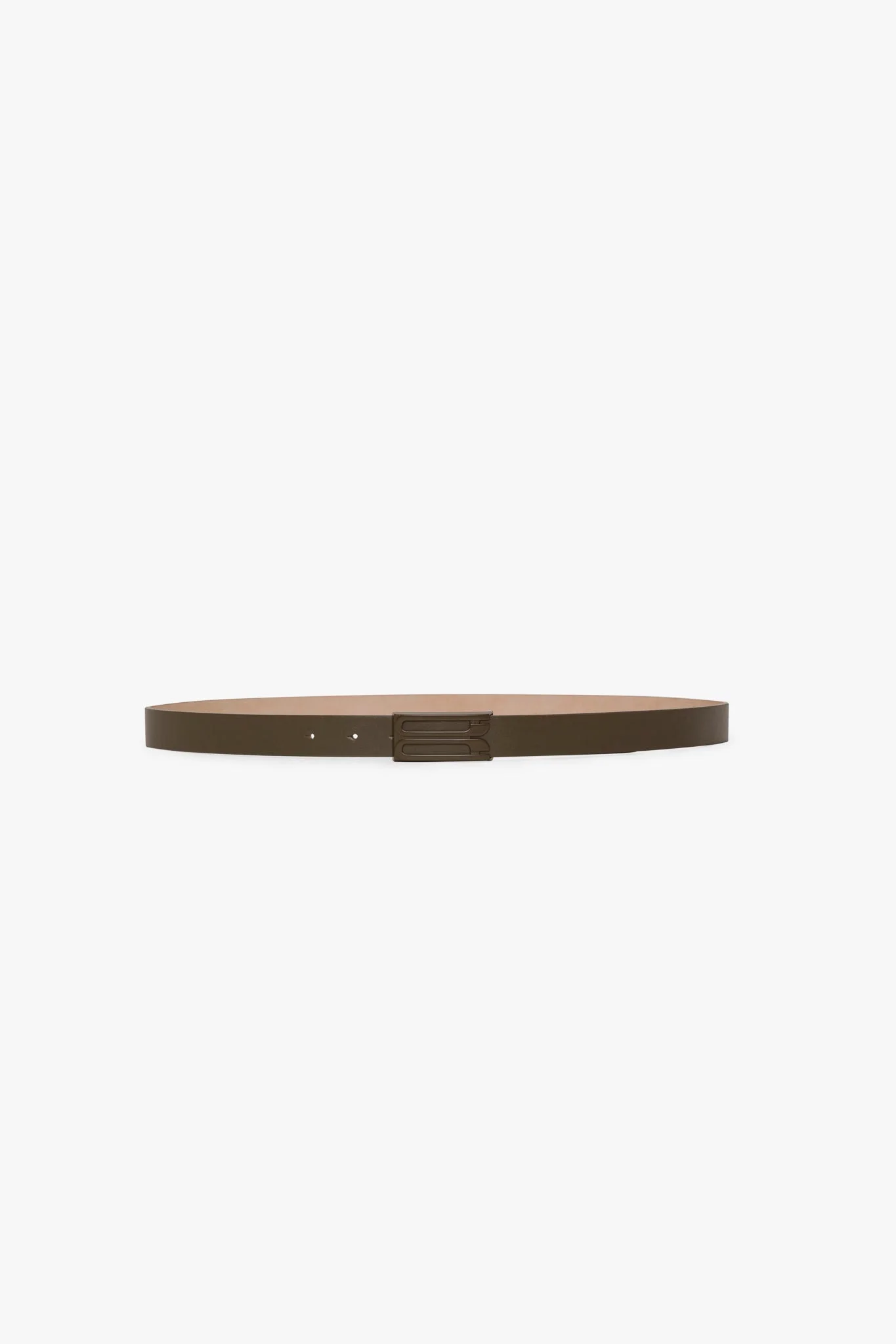 Tonal Frame Belt In Dark Khaki Smooth Leather - 1