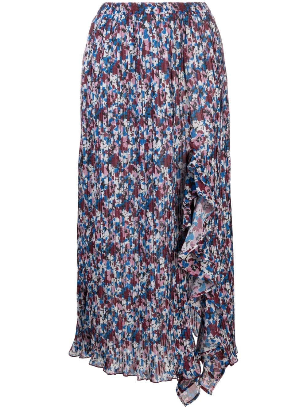 floral-print pleated midi skirt - 1