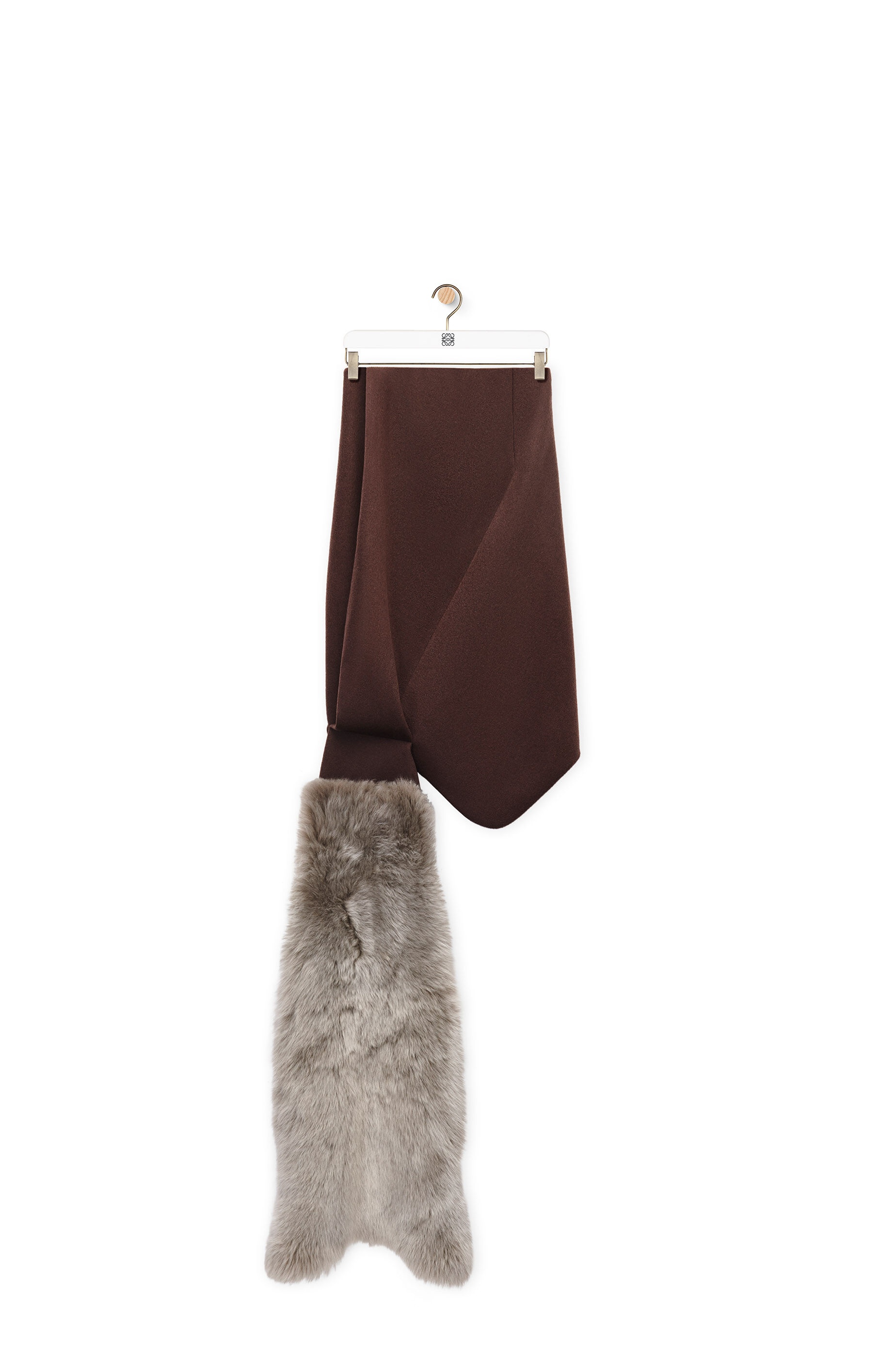 Shearling bustier dress in wool - 1
