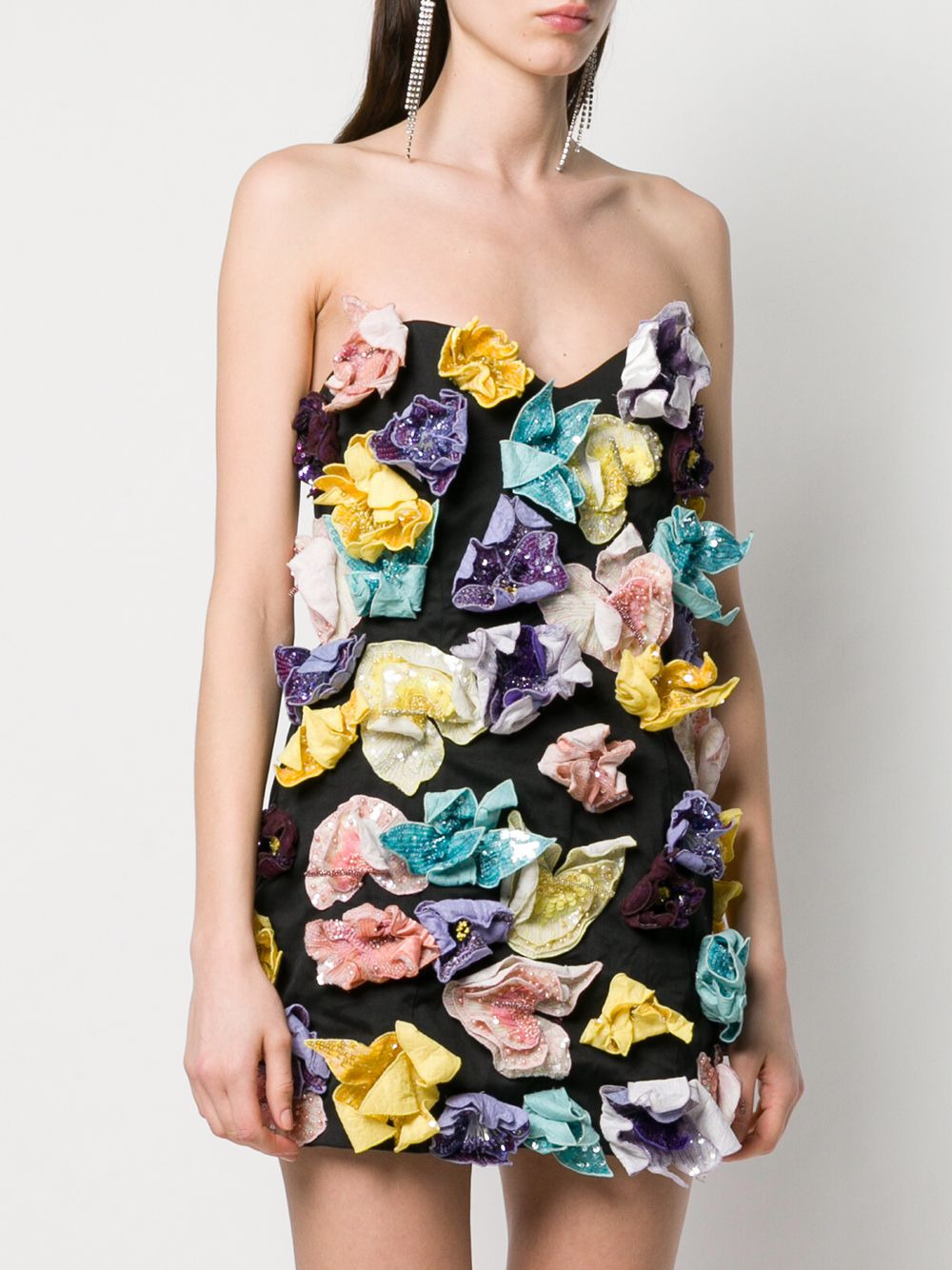 strapless embellished mini dress - 3