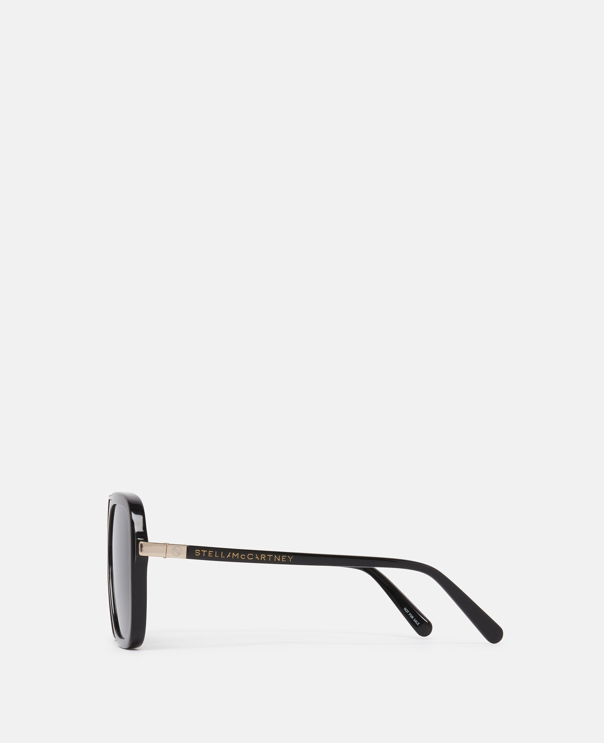 Oversized Square Metal Bar Sunglasses - 2