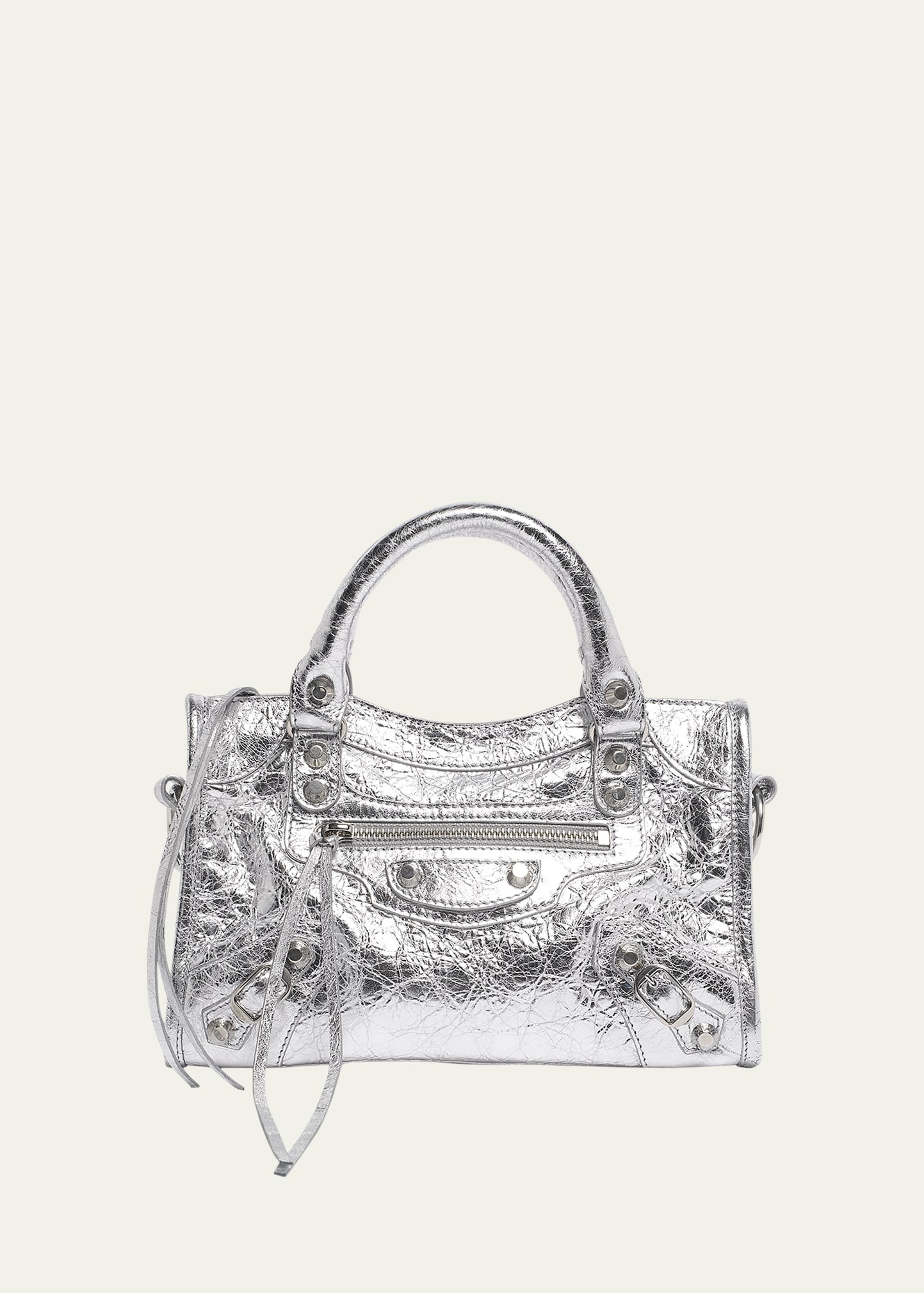 Le City Mini Metallic Leather Top-Handle Bag - 1