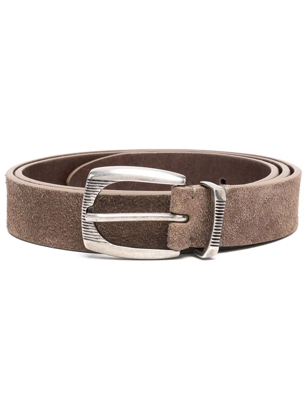 buckle-fastening suede belt - 1