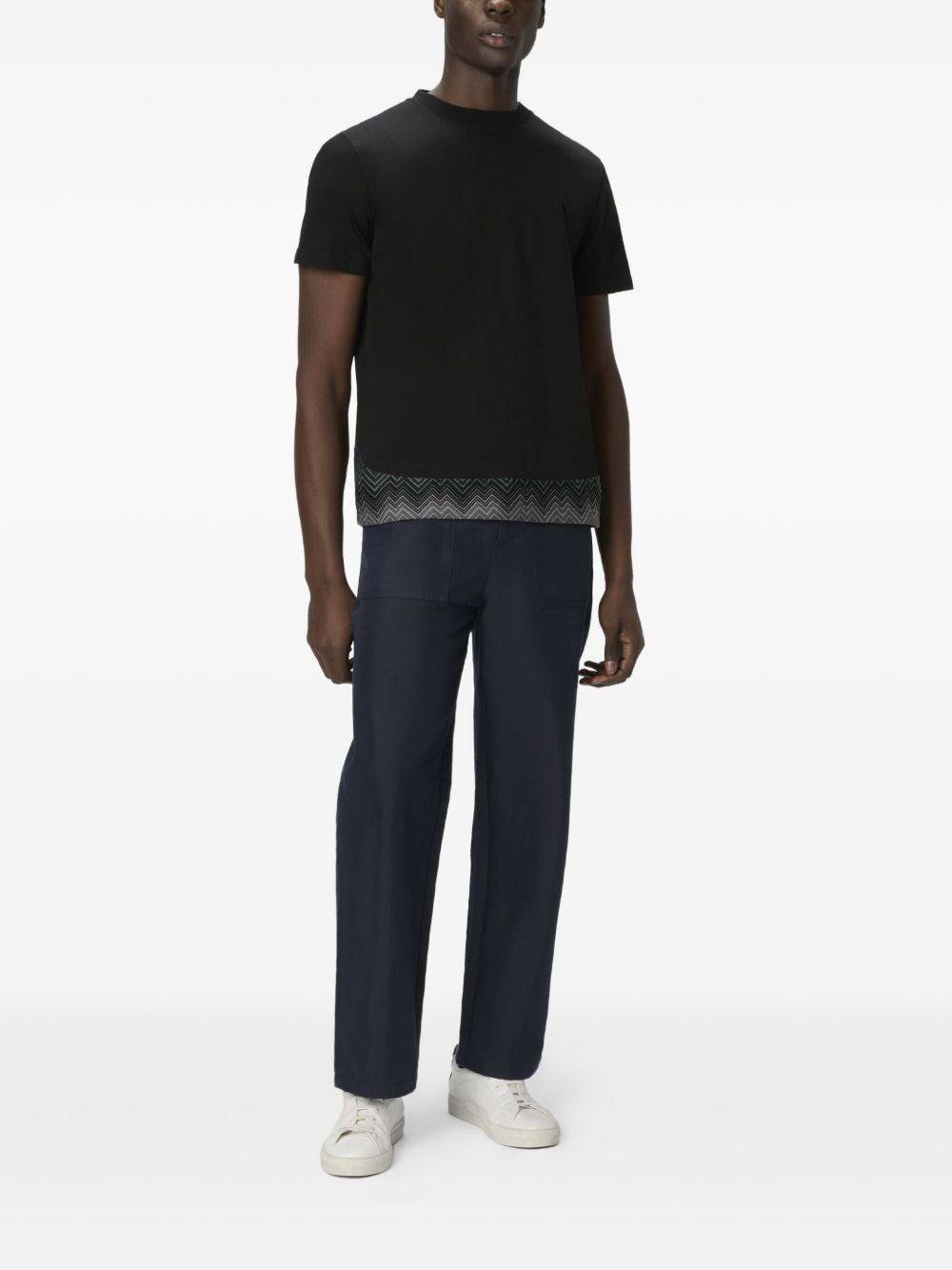chevron-pattern T-shirt - 2