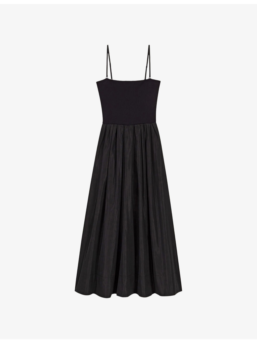 Strapless Mesh and Taffeta Midi Dress - 1