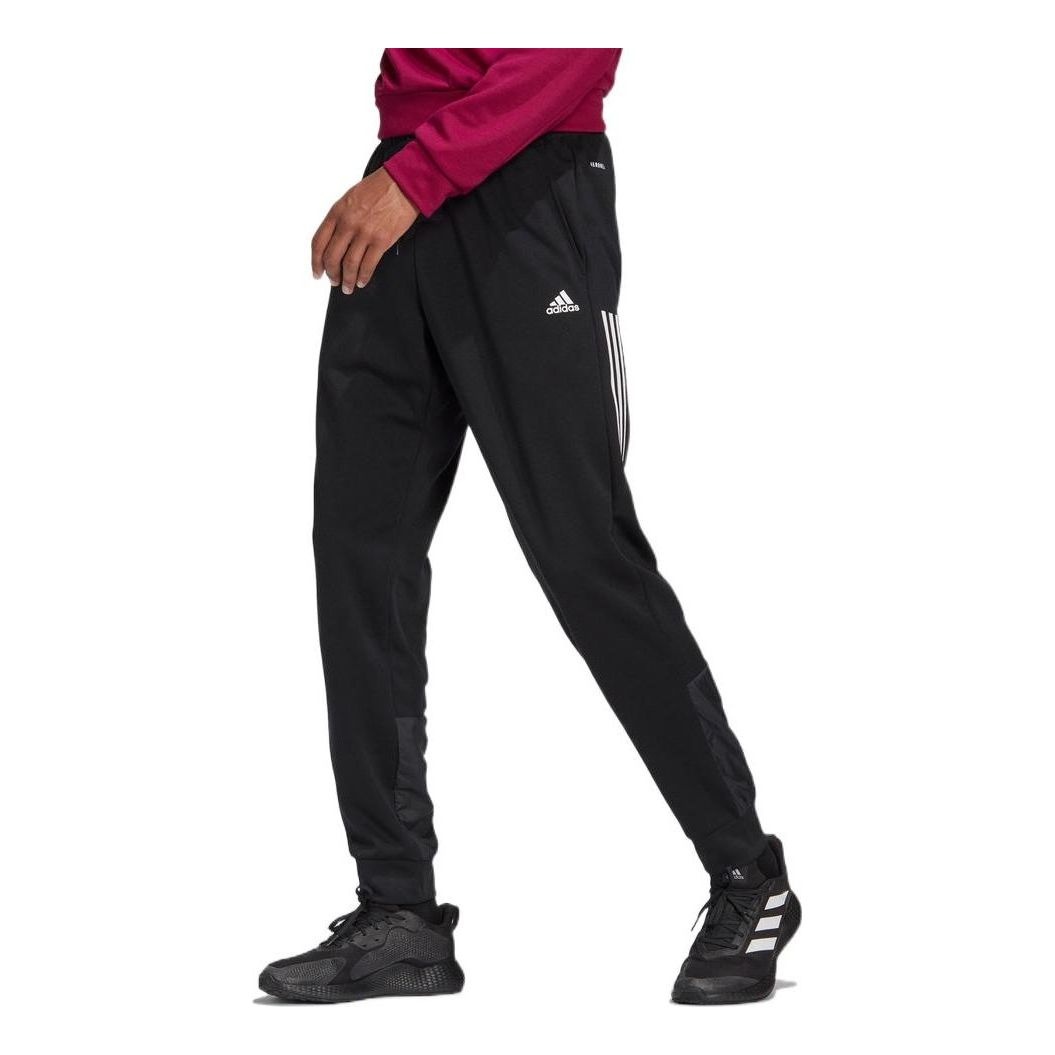 Men's adidas Side Printing Lacing Bundle Feet Sports Pants/Trousers/Joggers Black GK5774 - 1