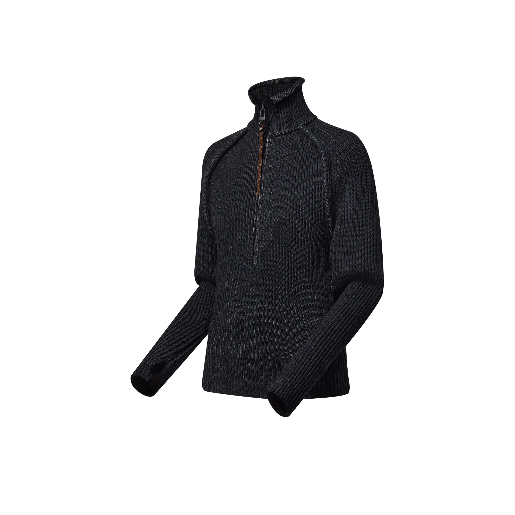 Rib-Knit Turtleneck Pullover - 2