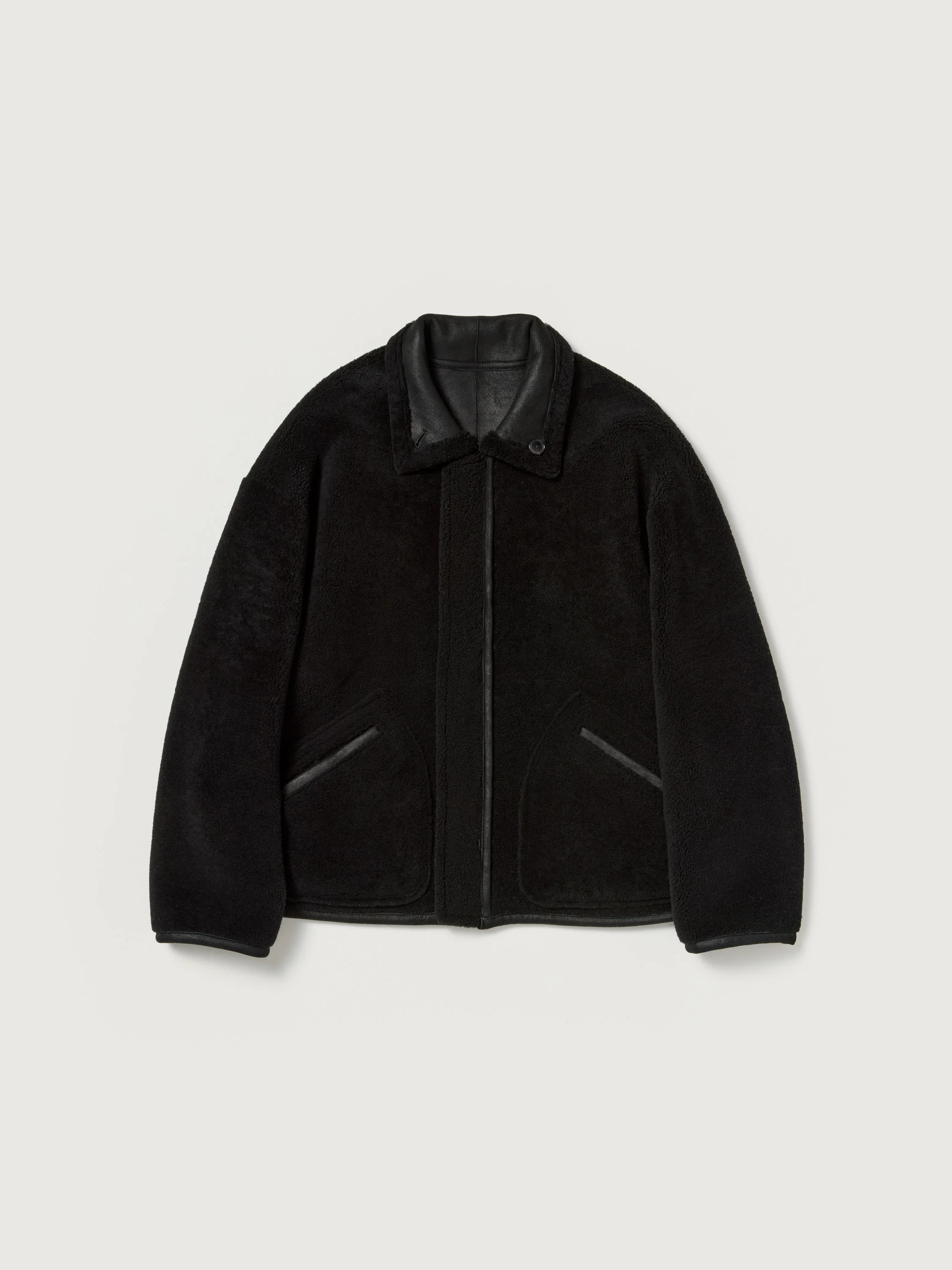 MERINO MOUTON ZIP BLOUSON - 1