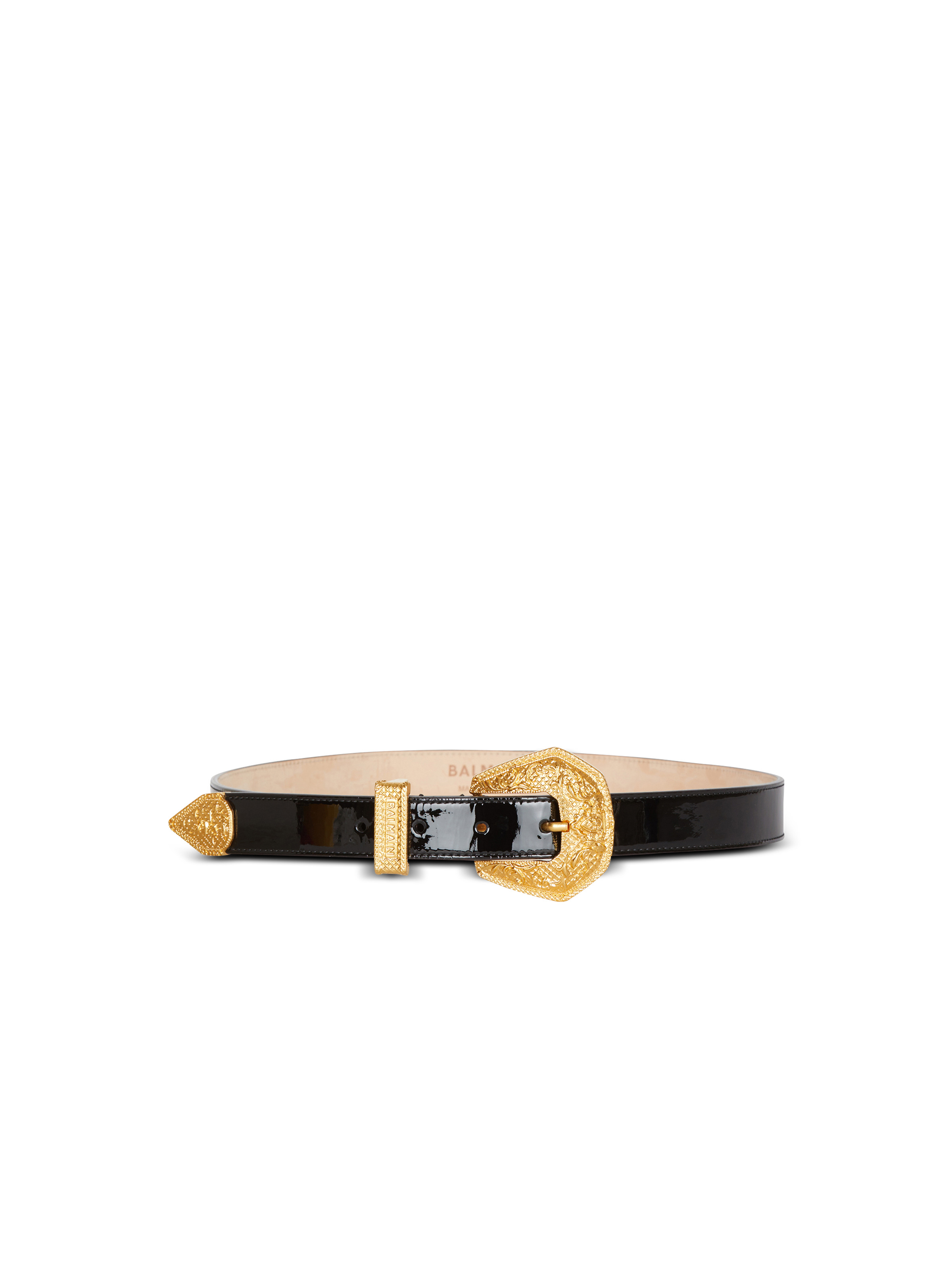 Patent leather Western belt - 1