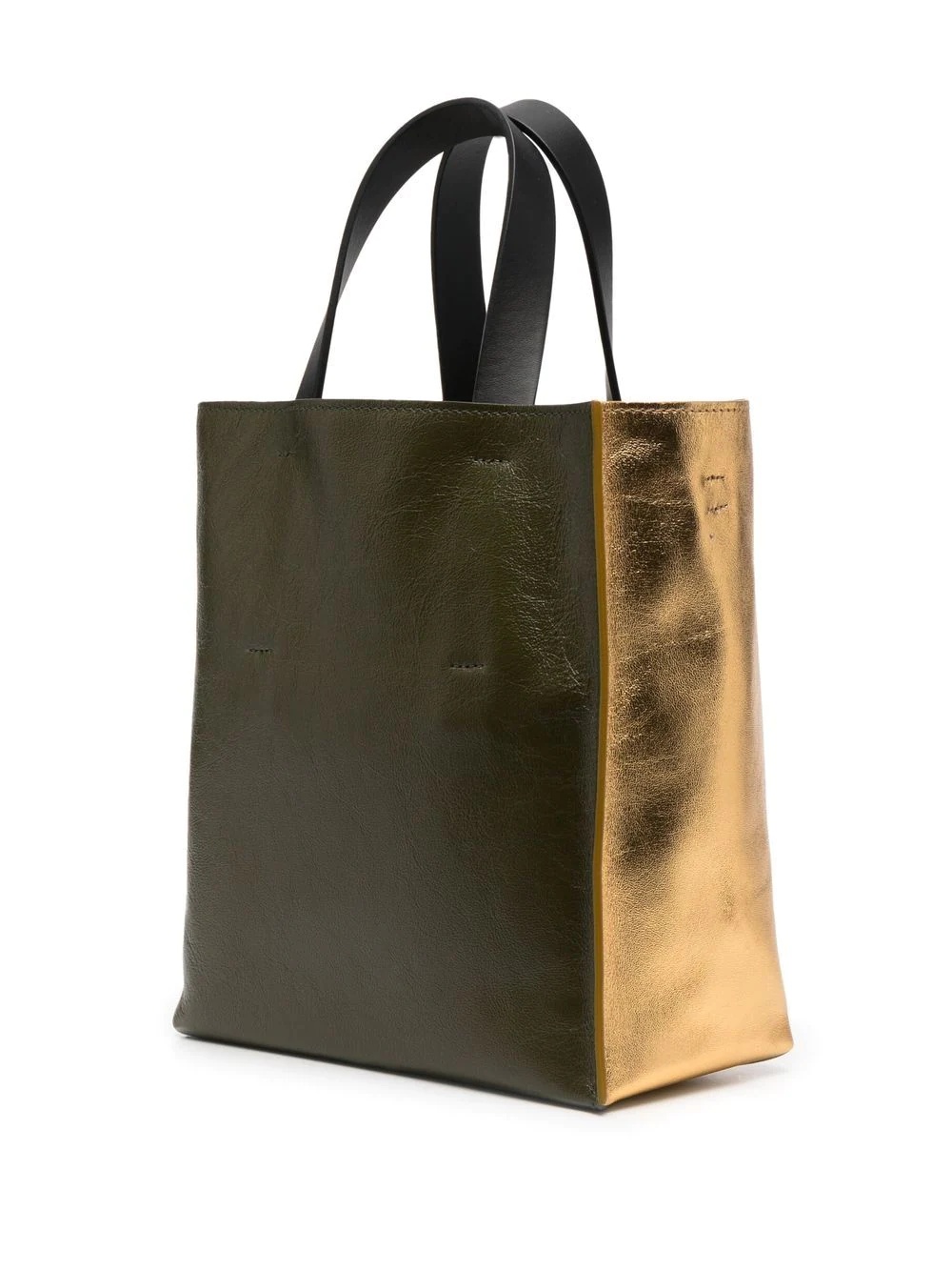 metallic leather tote bag - 3