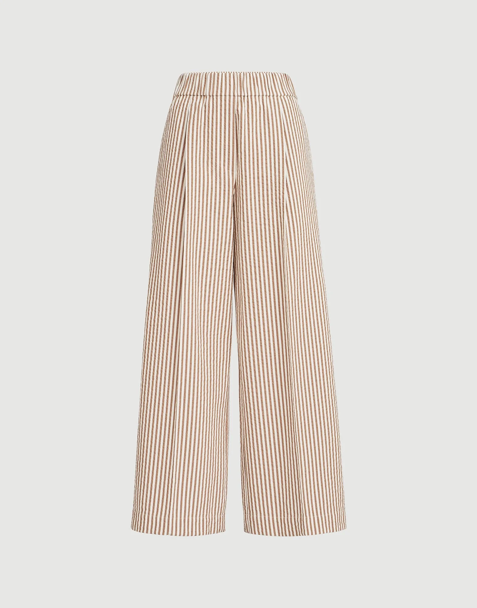 Techno cotton striped seersucker baggy track trousers with monili - 1