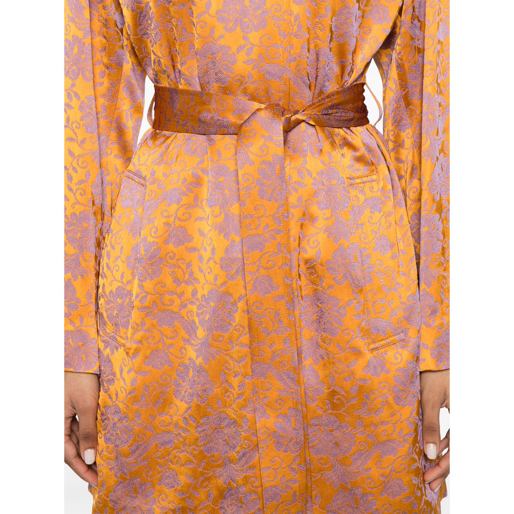 Dries Van Noten Orange Coats - Single Breasted Coats Women - 4