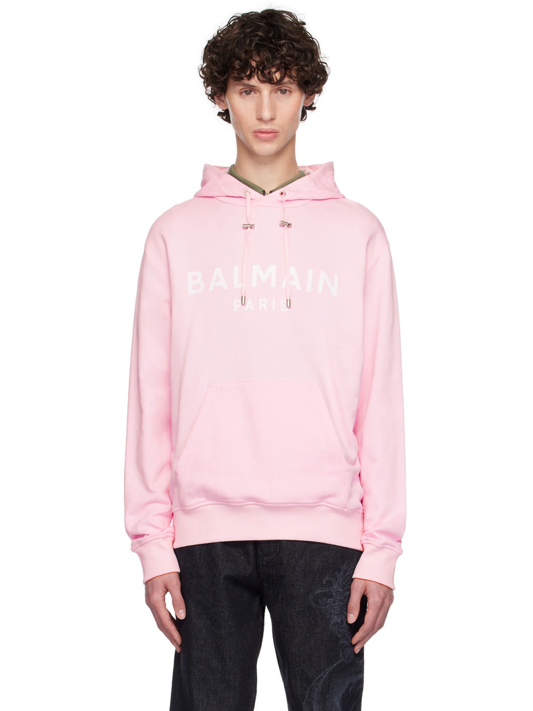 Pink Printed Logo Hoodie - 1