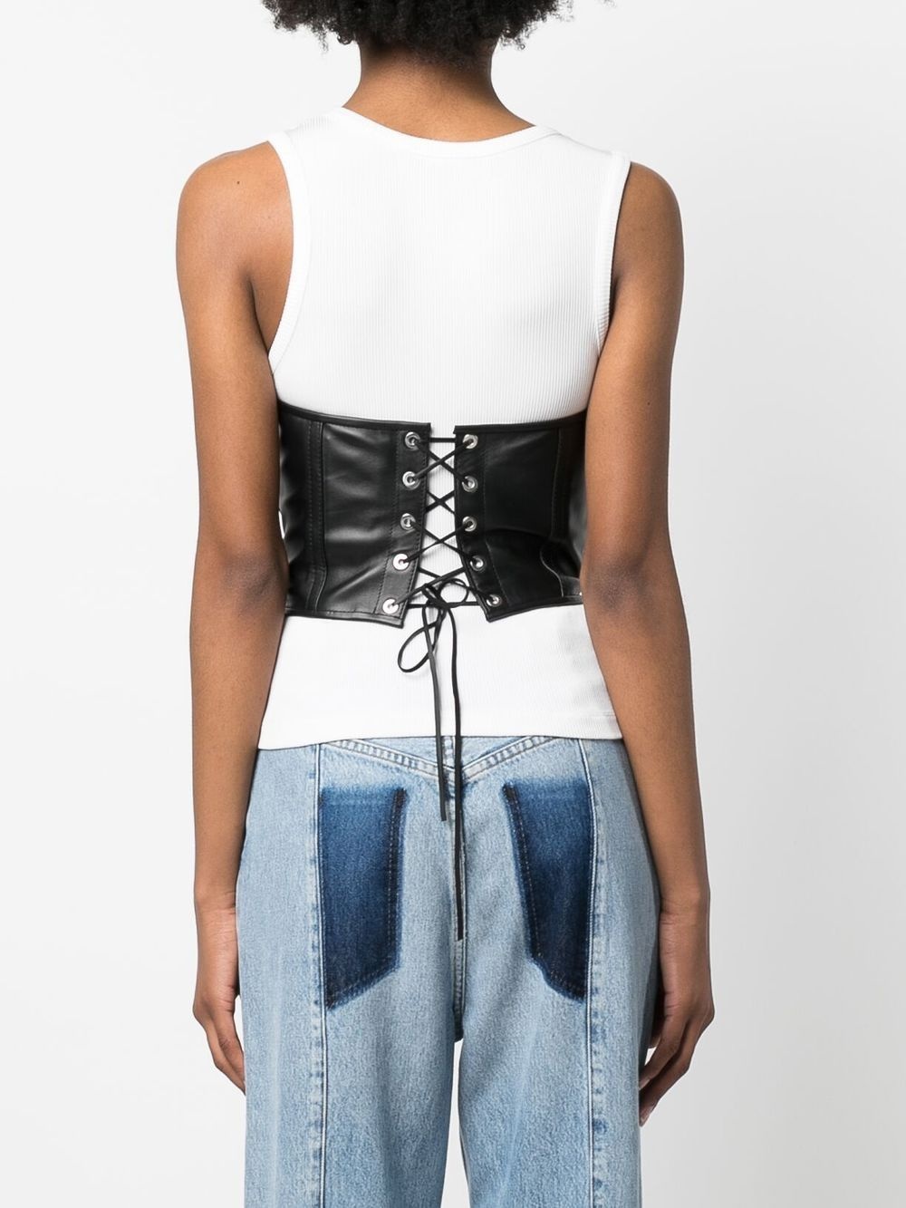 lace-up corset top - 4