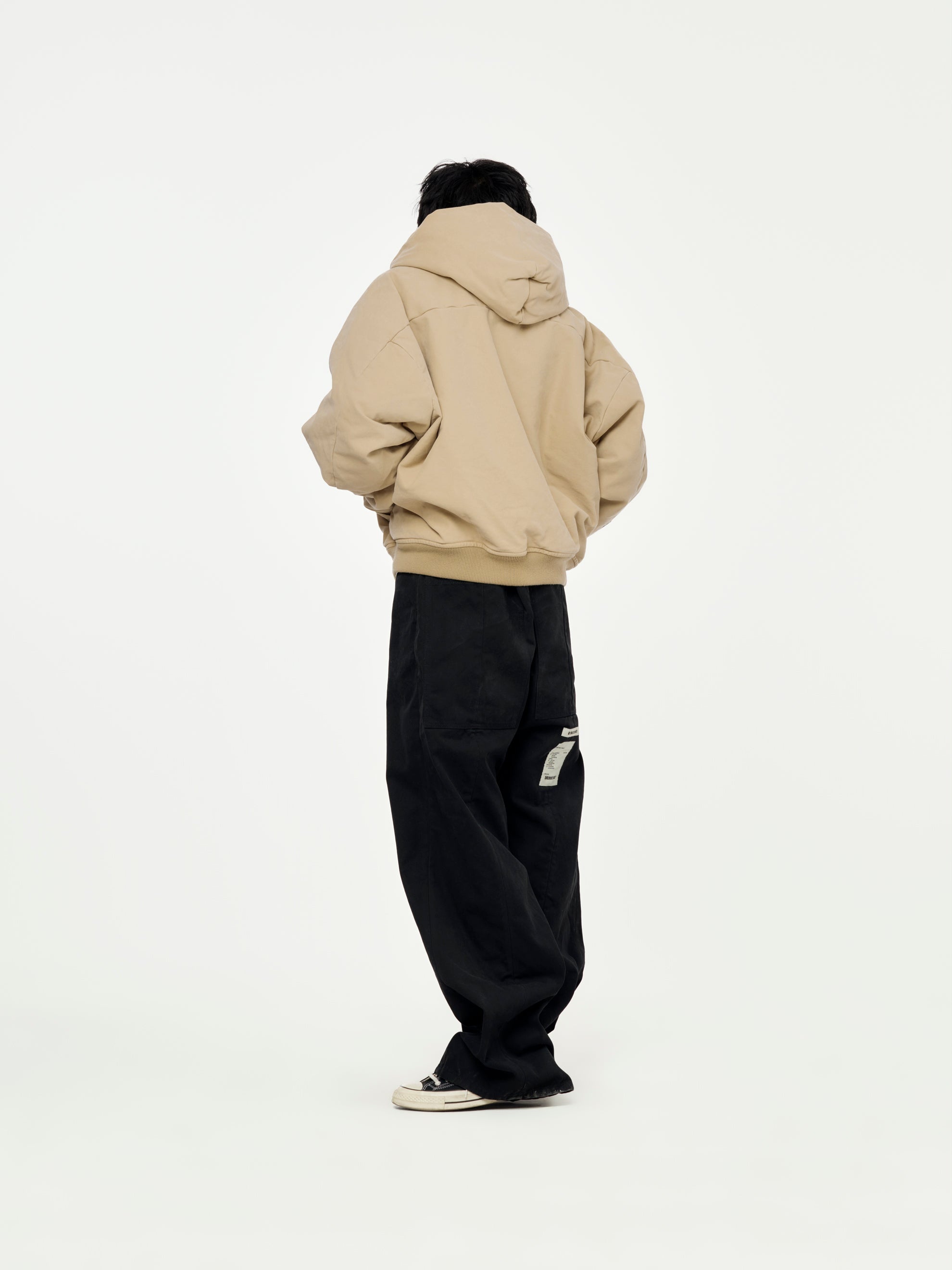 CANVAS WORKWEAR SEAMLESS HOODED ZIP UP (KHAKI) - 5