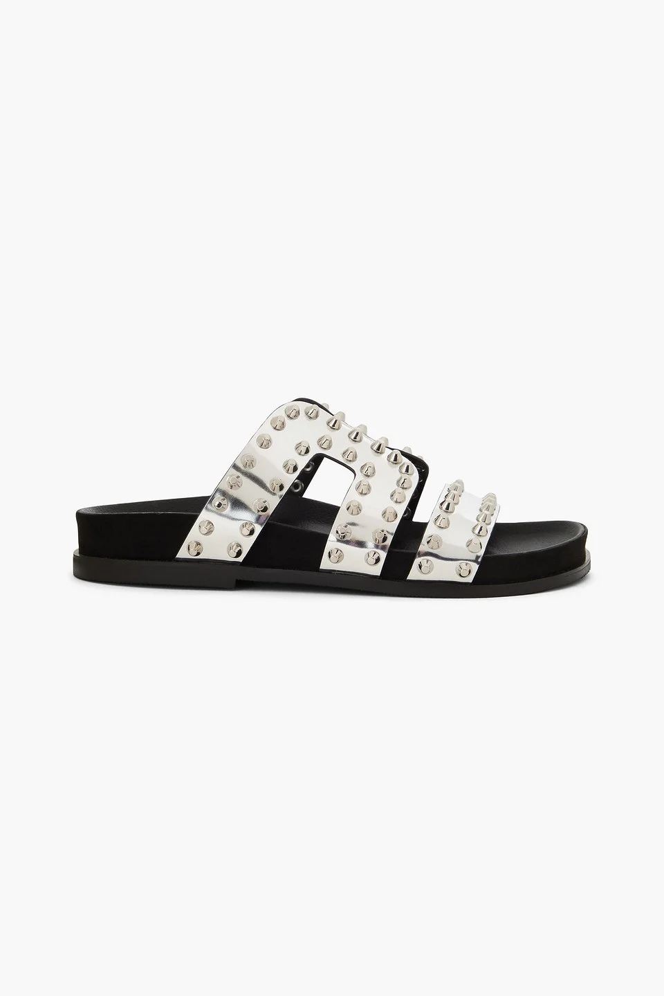 Spiked mirrored-leather sandals - 1
