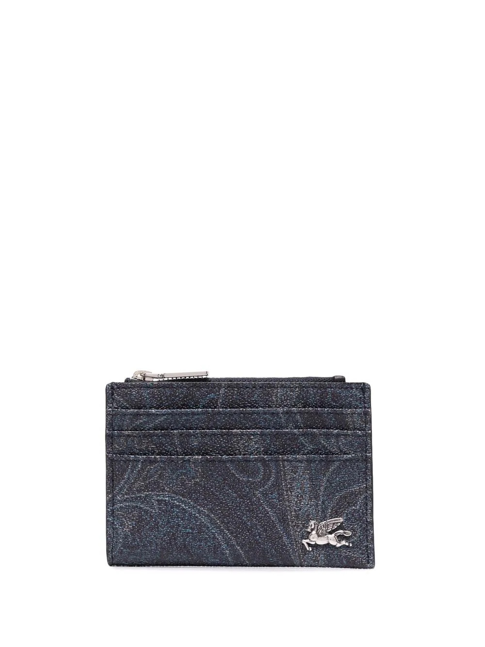 paisley-print leather cardholder - 1