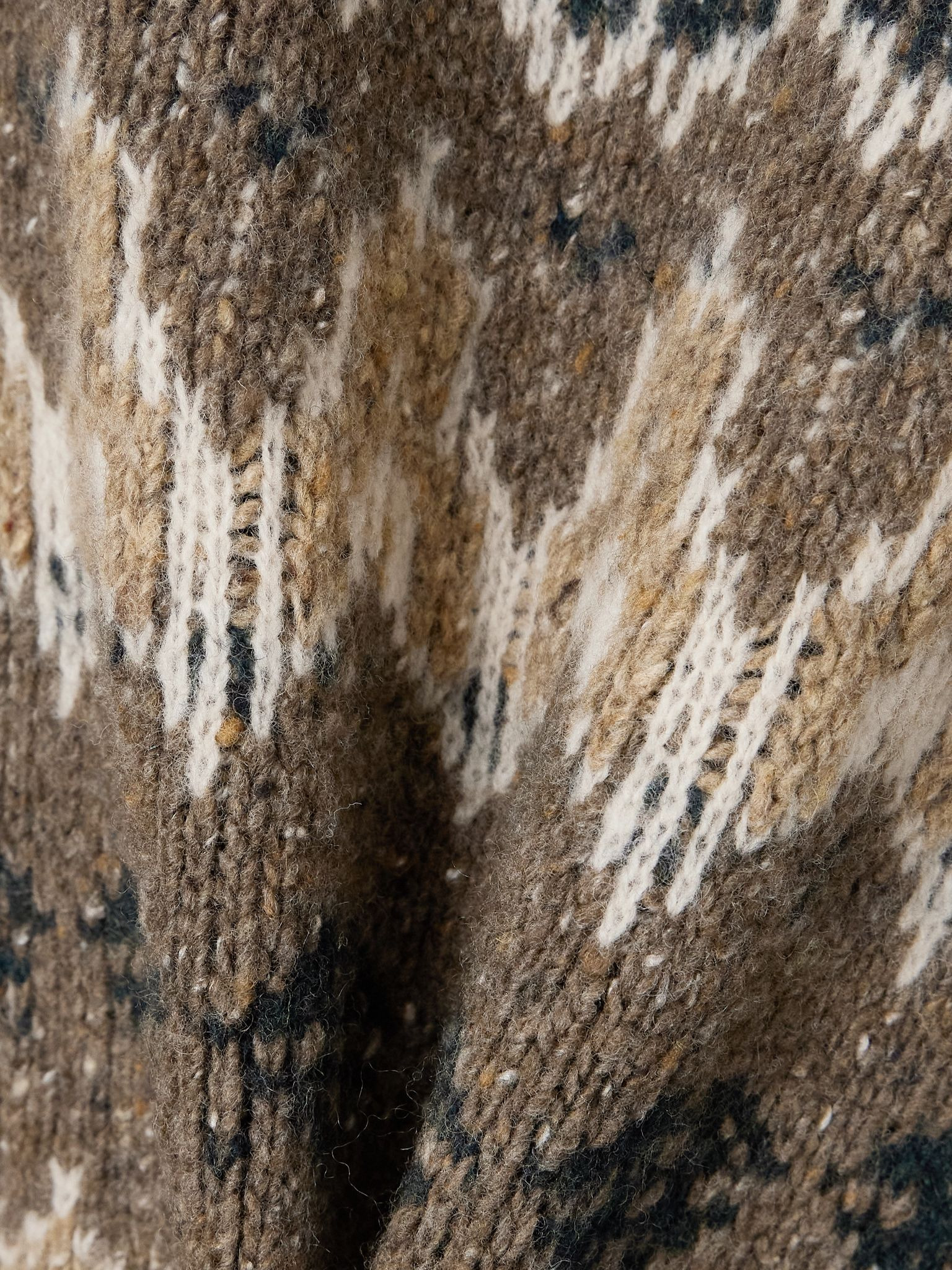 Cecie Fair Isle wool-blend turtleneck sweater Brown - 6