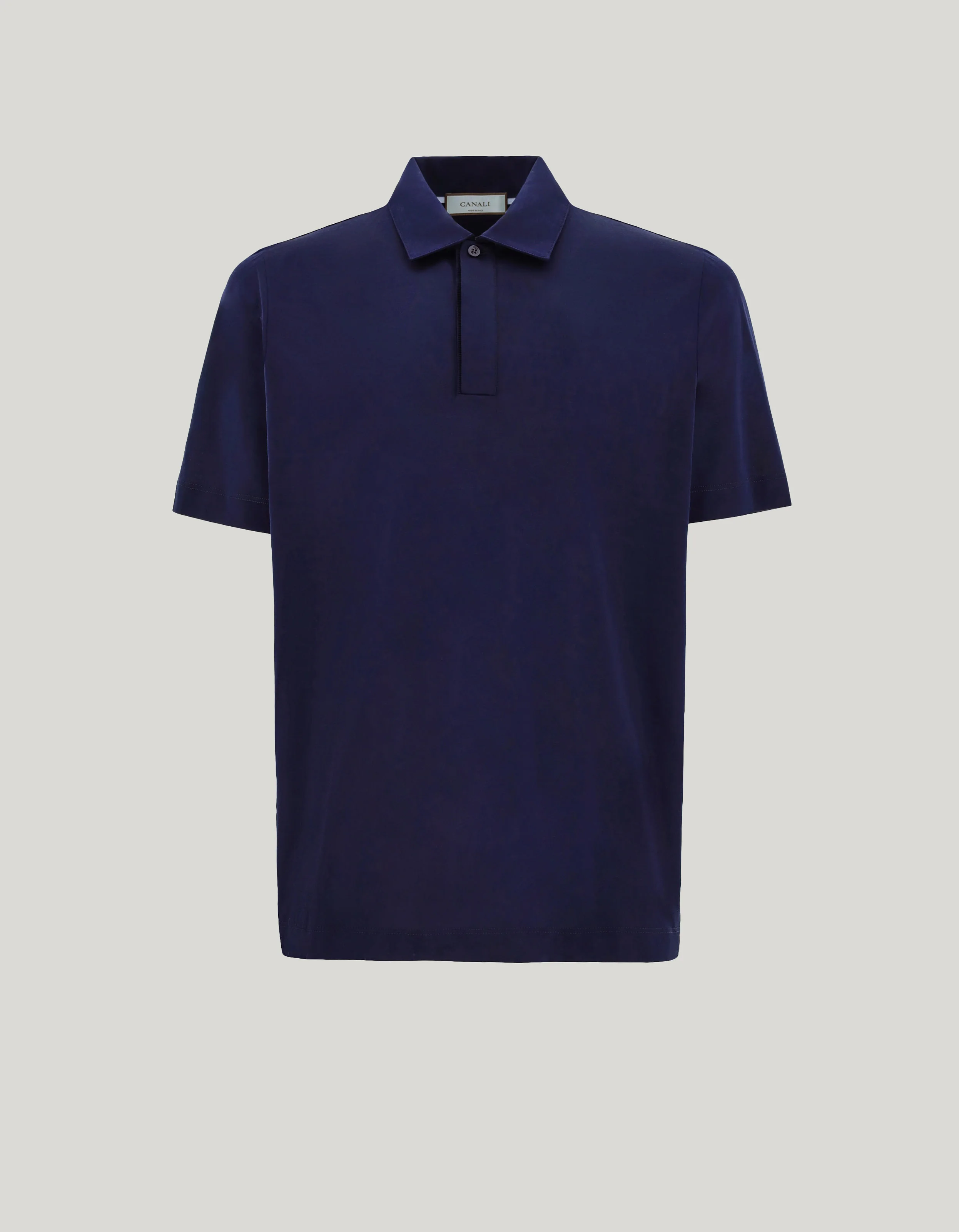 DARK NAVY COTTON POLO SHIRT - 1