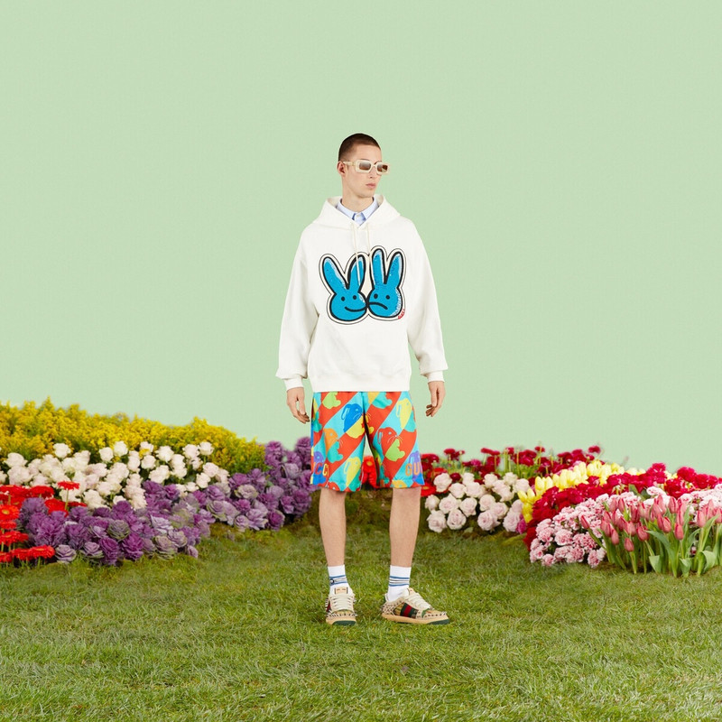 GUCCI Bunny print silk short outlook