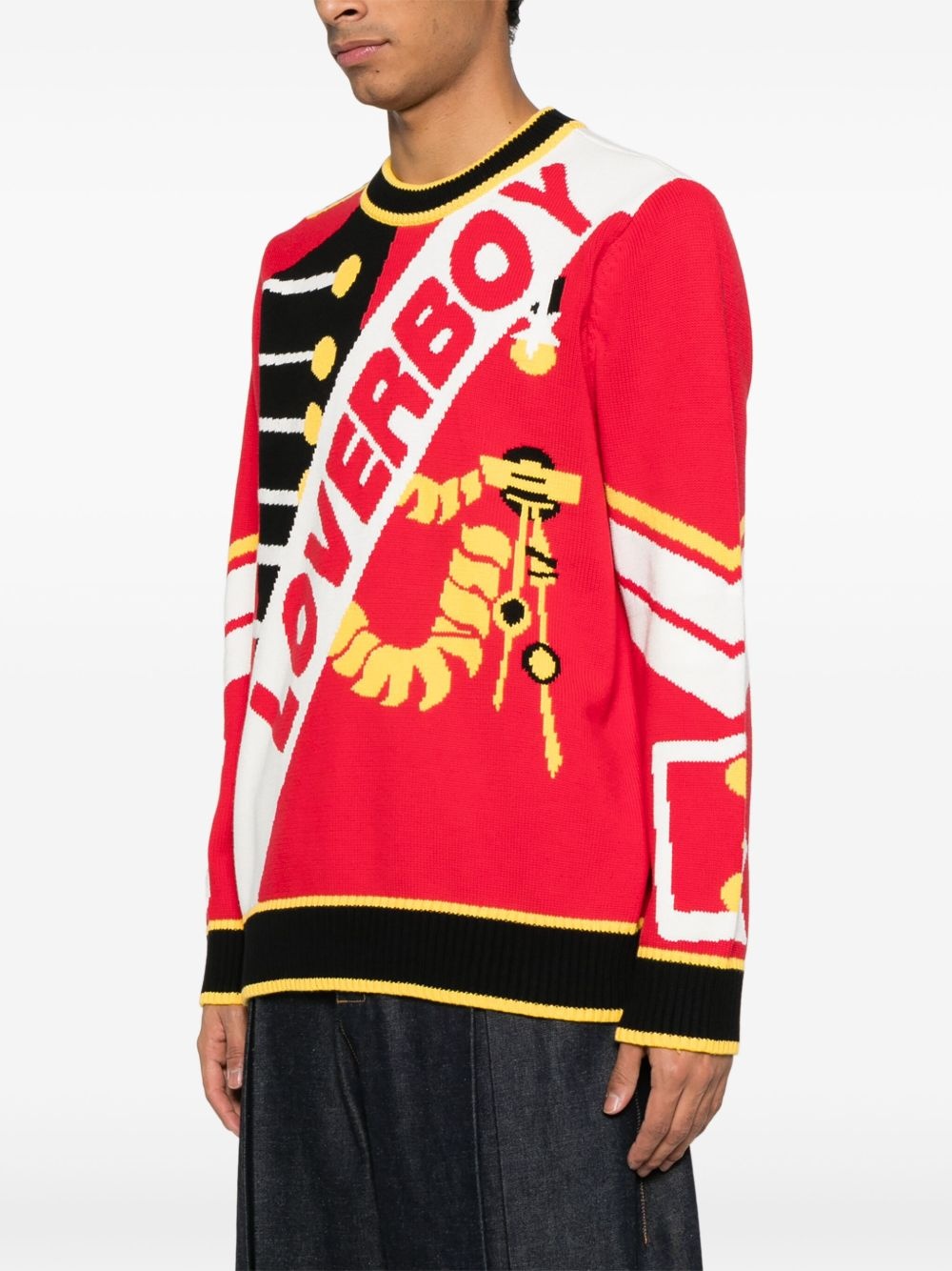 intarsia-logo sweater - 3