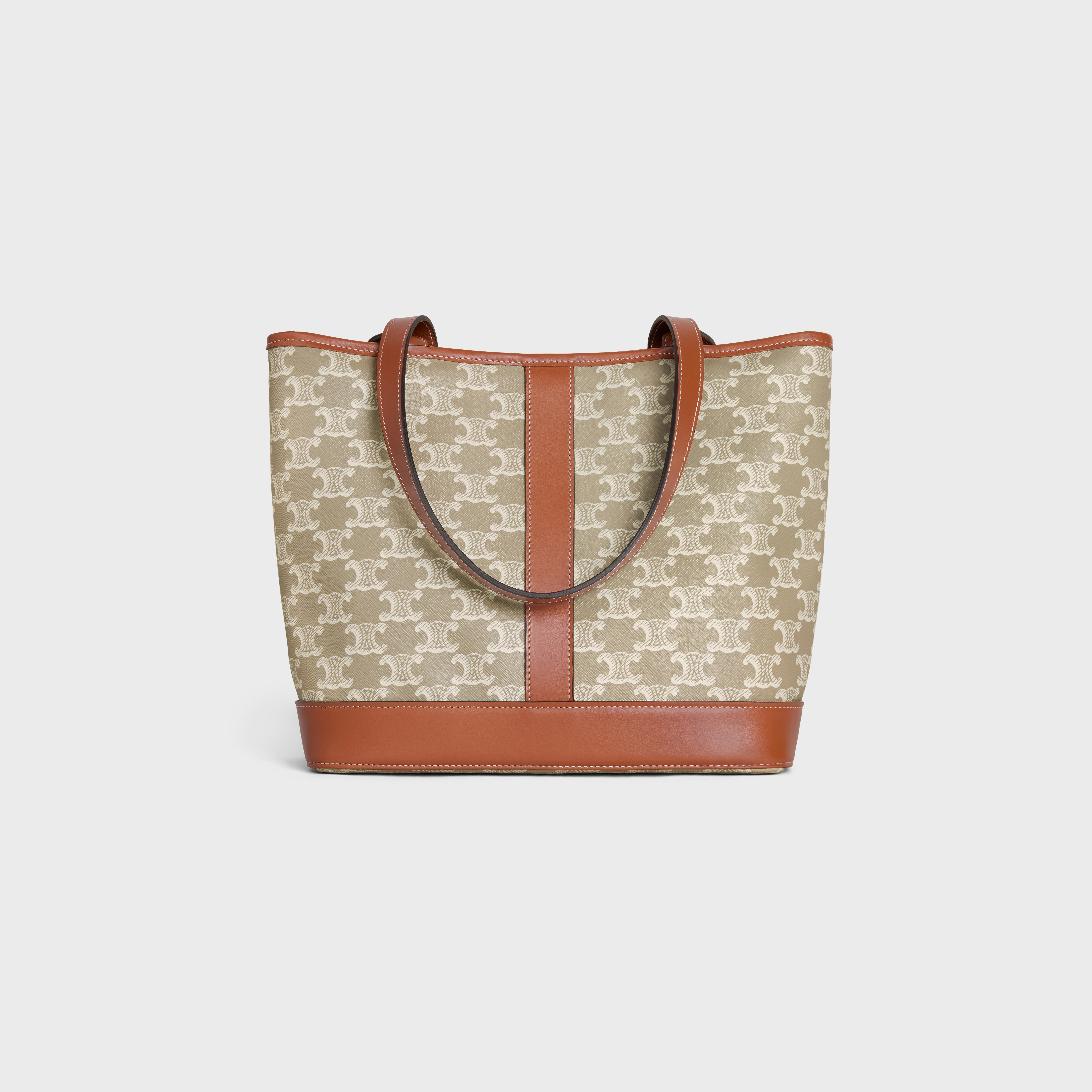SMALL CABAS in Triomphe Canvas and calfskin - 3