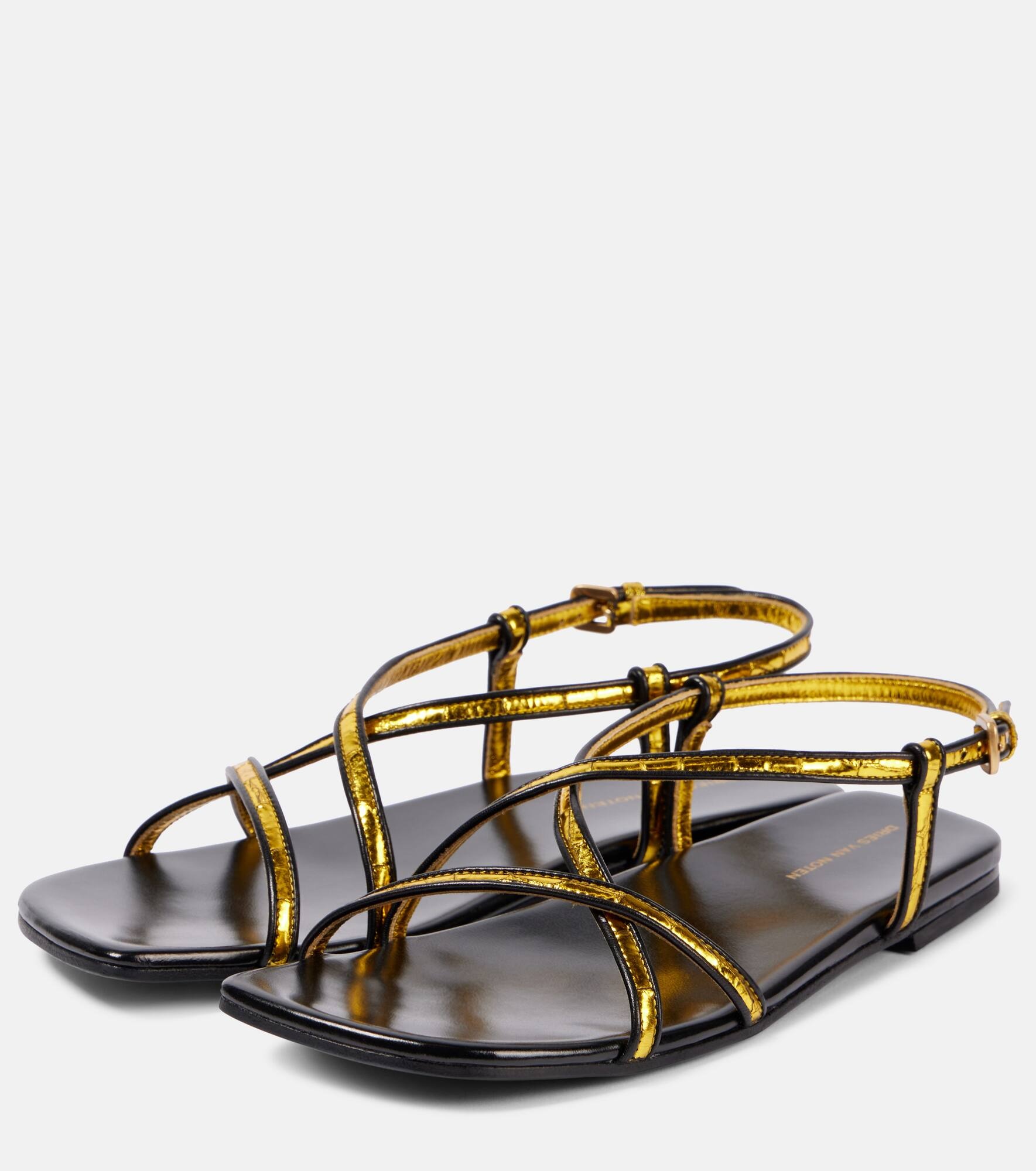 Metallic leather sandals - 4