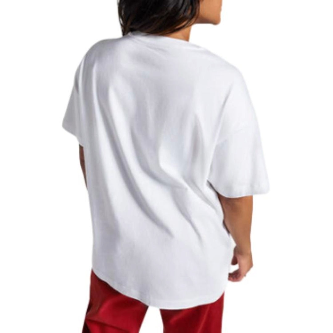 (WMNS) Converse Flaming Logo Oversized T-Shirt 'White Red' 10026466-A01 - 2