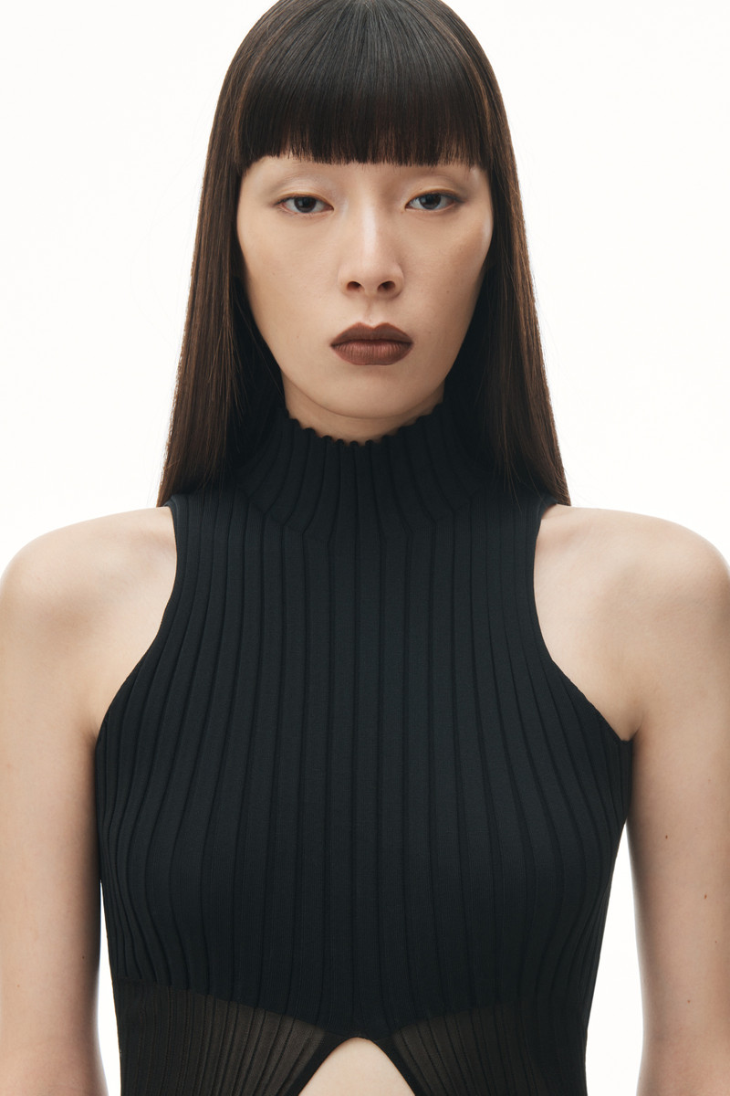 Sheer Ribbed Cutaway Maxi Tunic 4