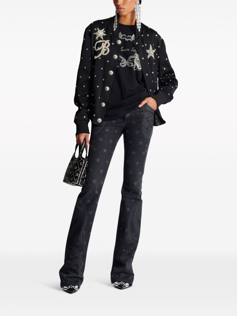 star-print bootcut mid-rise jeans - 2