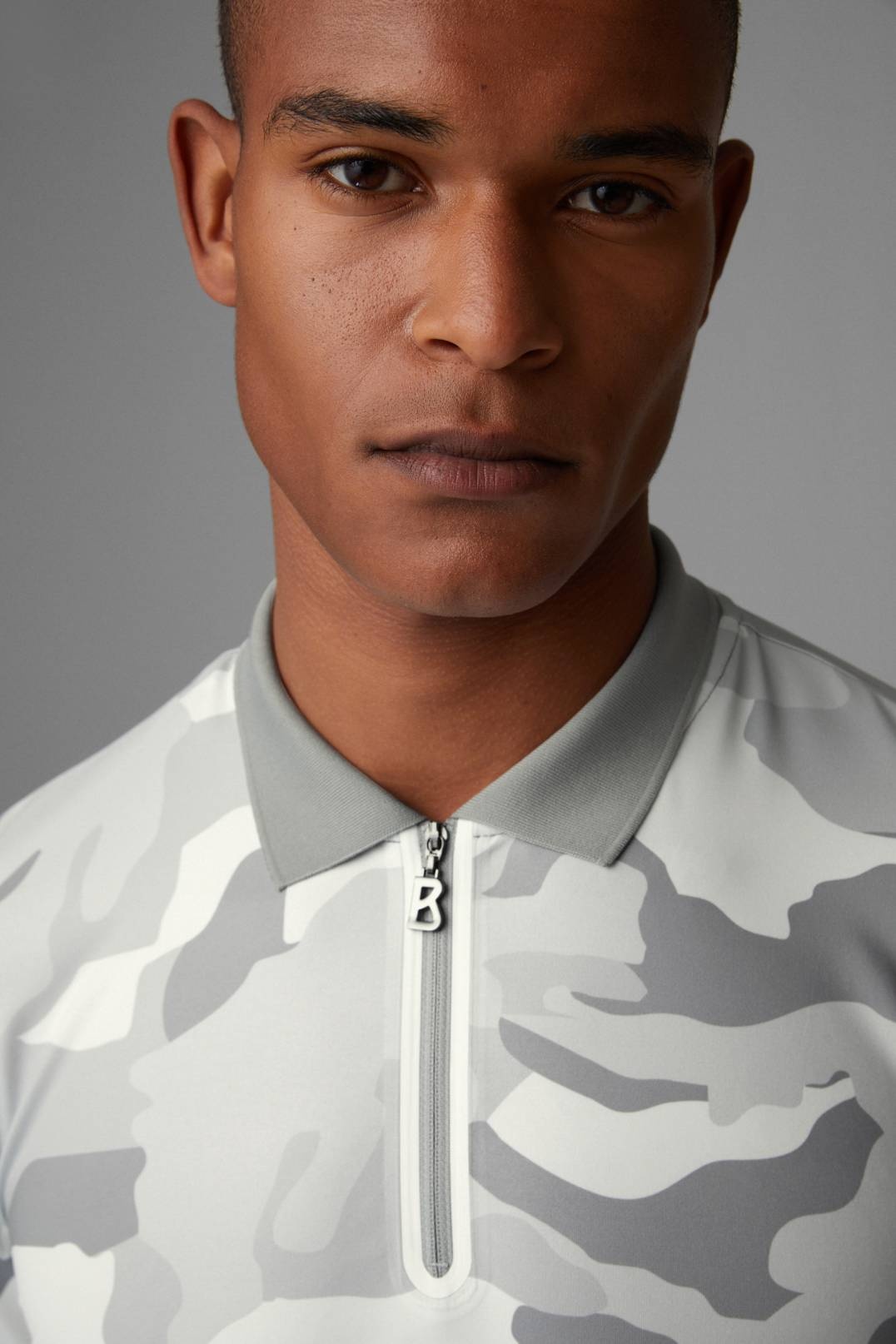 TIZIO FUNCTIONAL POLO SHIRT IN LIGHT GRAY/OFF-WHITE - 4